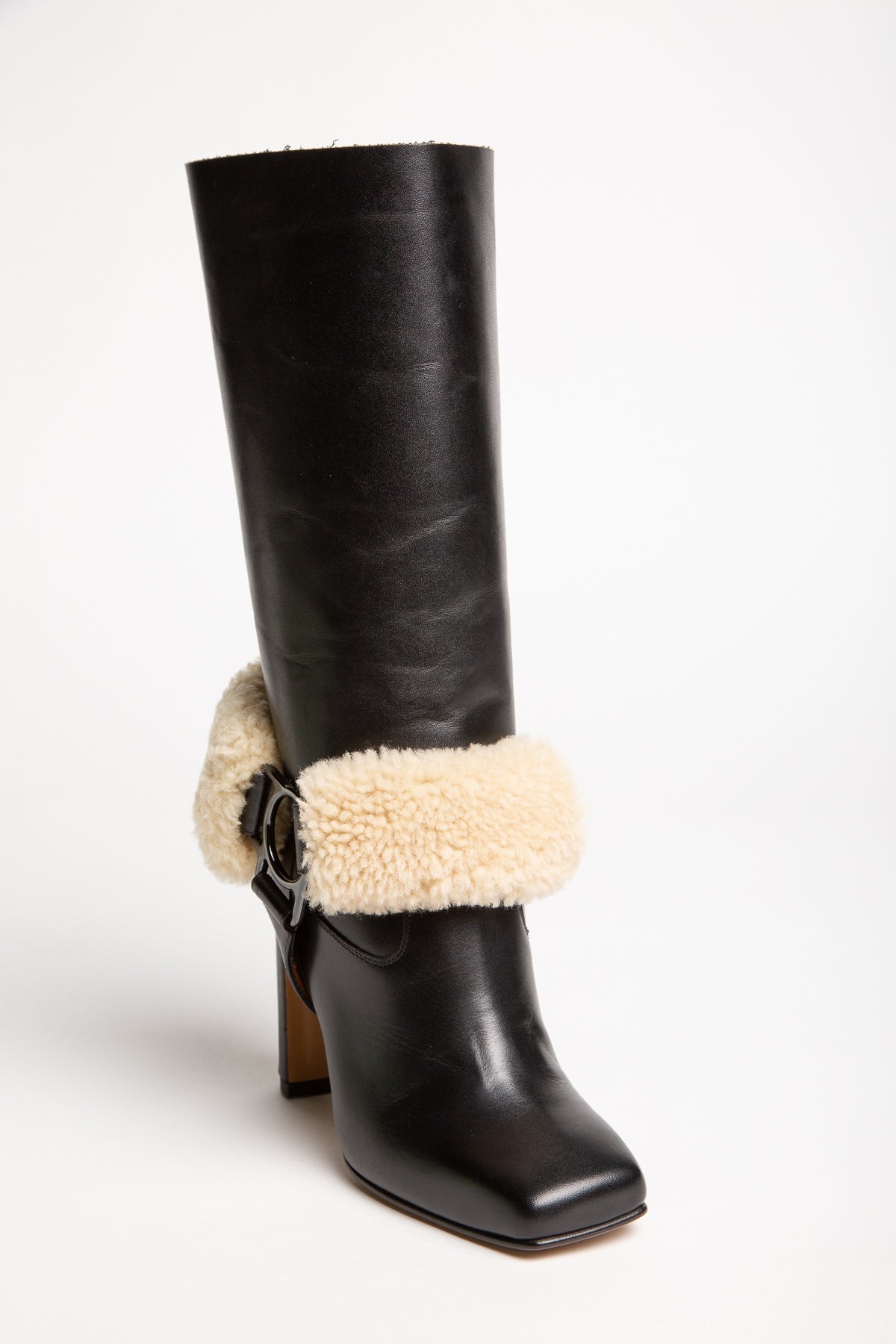 OFF-WHITE | FOR RIDING LEATHER AND SHEARLING BOOTS