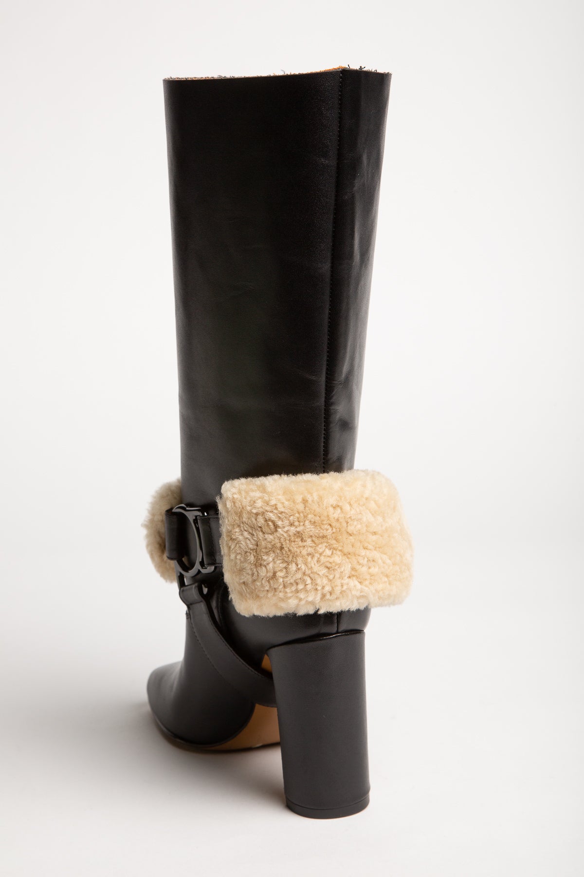 OFF-WHITE | FOR RIDING LEATHER AND SHEARLING BOOTS