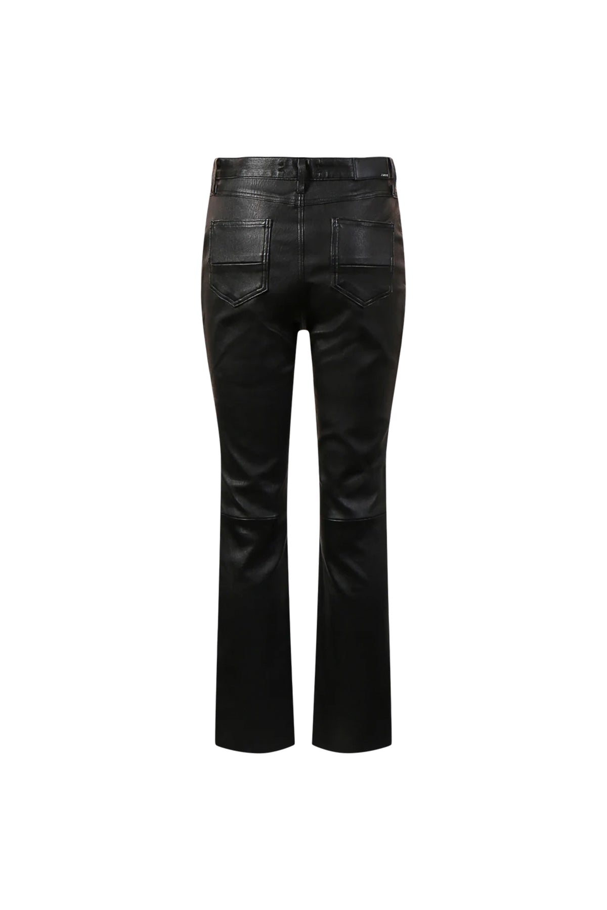 AMIRI | LEATHER DENIM CROP FLARE PANTS