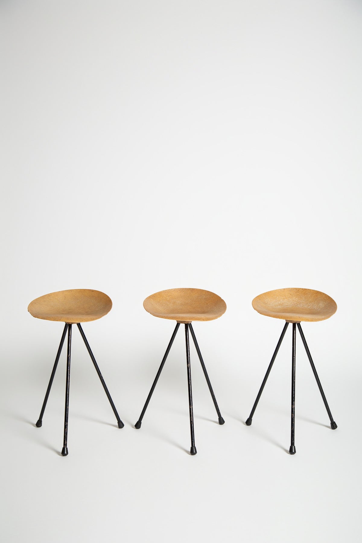 MAXFIELD PRIVATE COLLECTION | 1950’S JEAN RAYMOND PICARD STOOLS, SET OF 3 - MAXFIELD LA