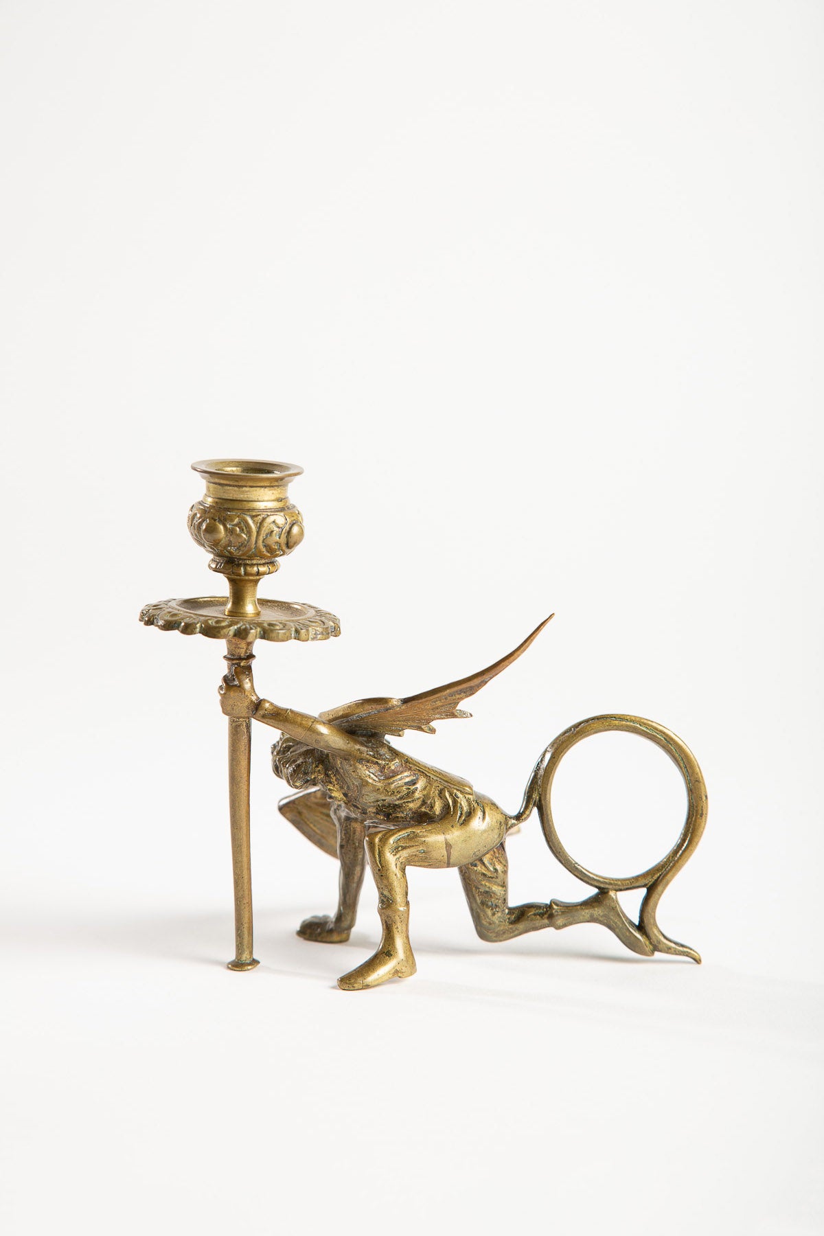 MAXFIELD PRIVATE COLLECTION | 19TH CENTURY BRONZE DEVIL CANDLESTICK