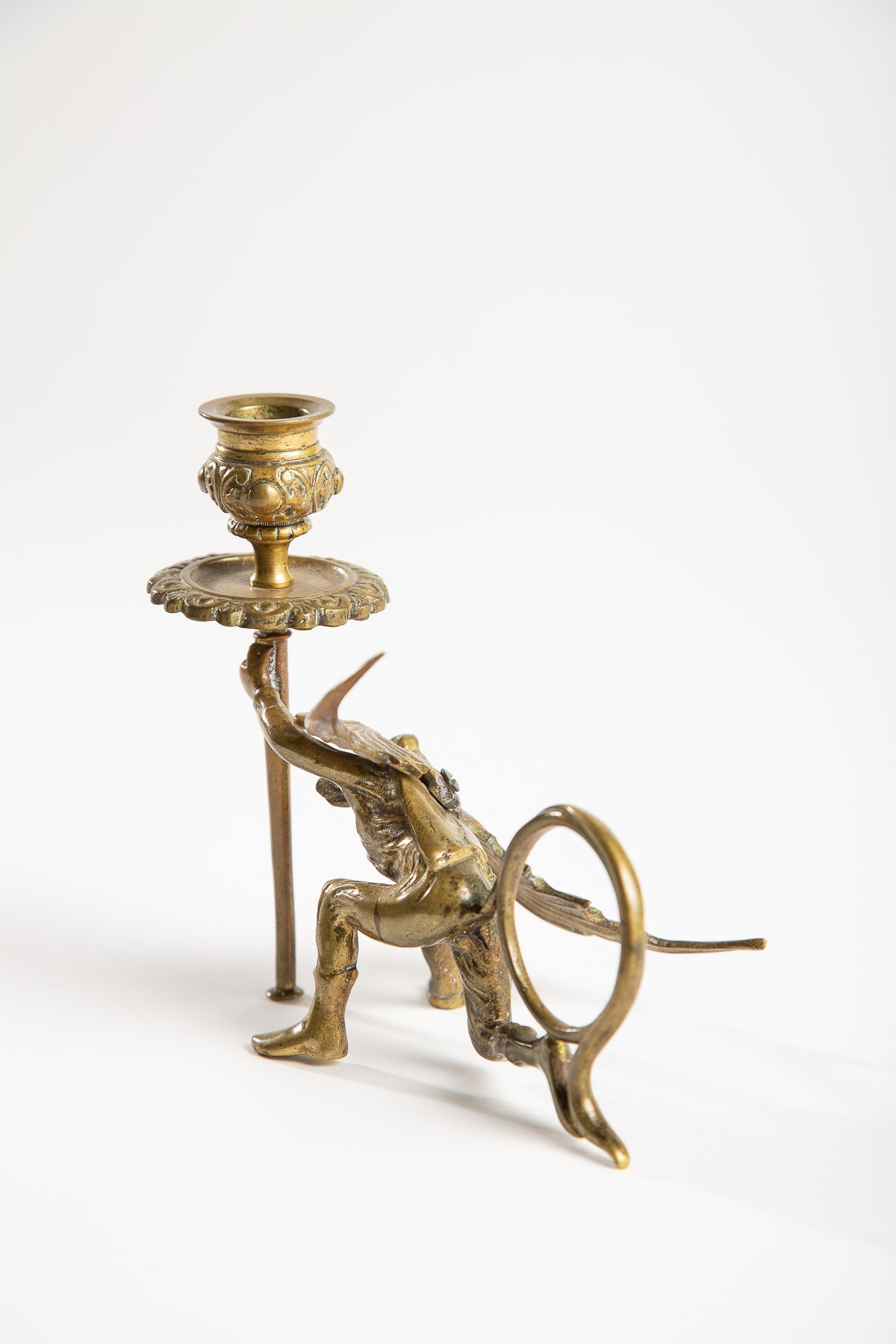 MAXFIELD PRIVATE COLLECTION | 19TH CENTURY BRONZE DEVIL CANDLESTICK