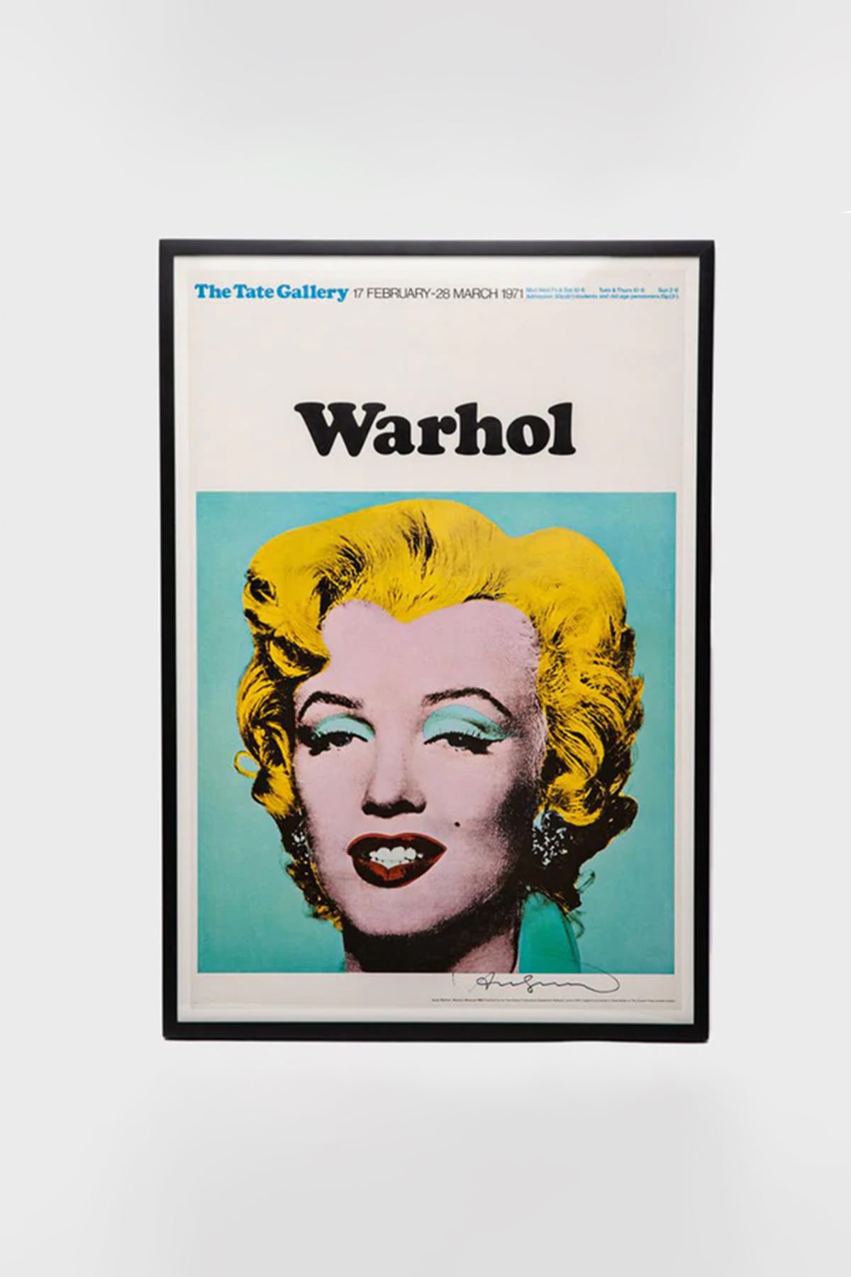 ANDY WARHOL | 1971 TATE GALLERY EXHIBITION POSTER, FRAMED