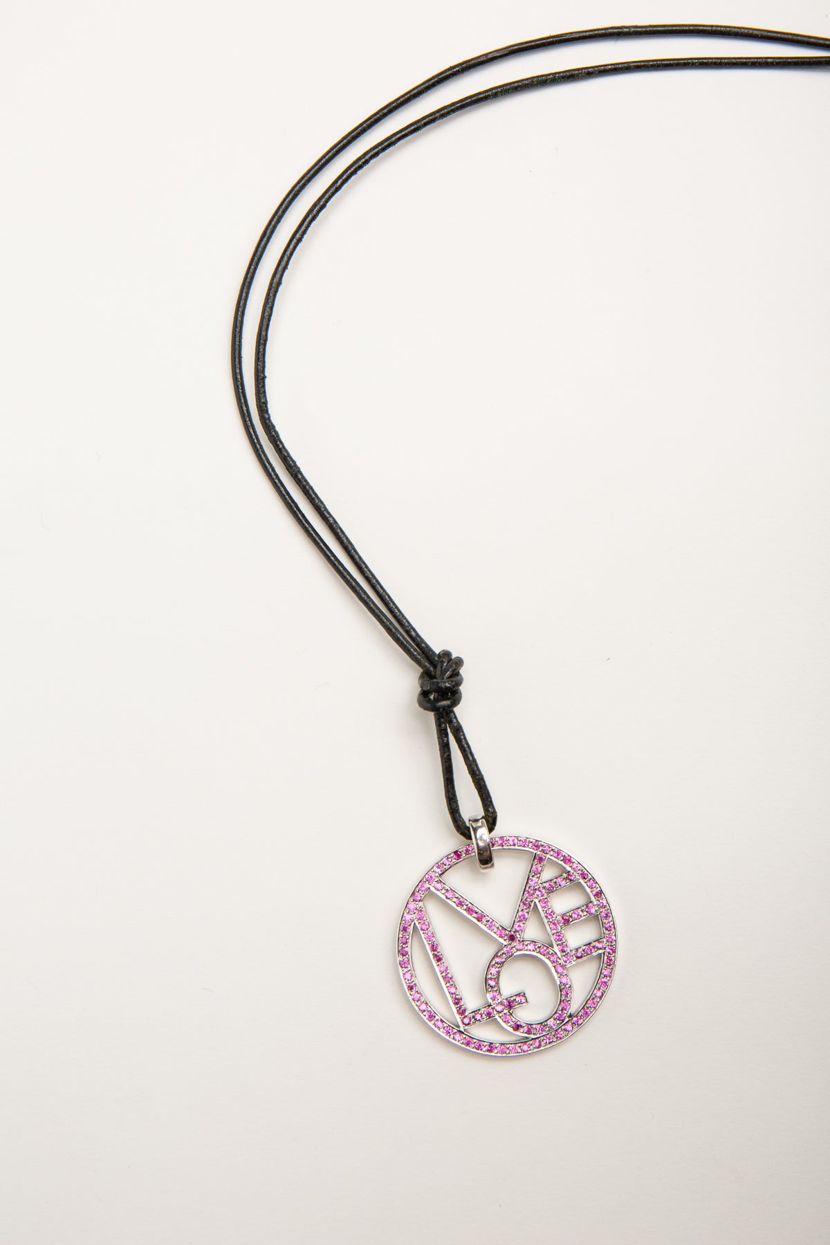 MAXFIELD PRIVATE COLLECTION | PINK SAPPHIRE LOVE NECKLACE - MAXFIELD LA