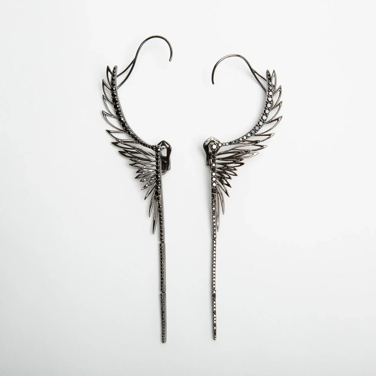 CRISTINA ORTIZ | BLACK DIAMOND WINGED EARRINGS