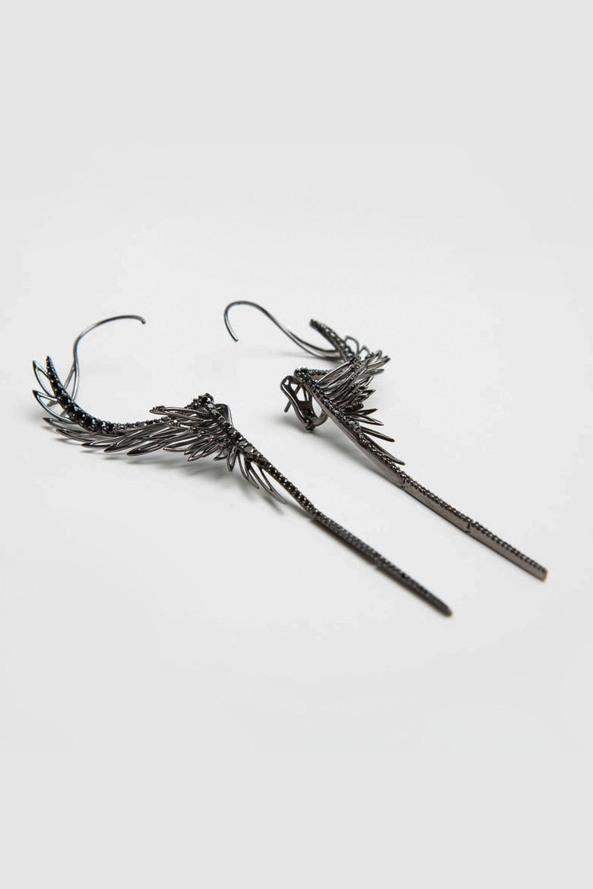 CRISTINA ORTIZ | BLACK DIAMOND WINGED EARRINGS