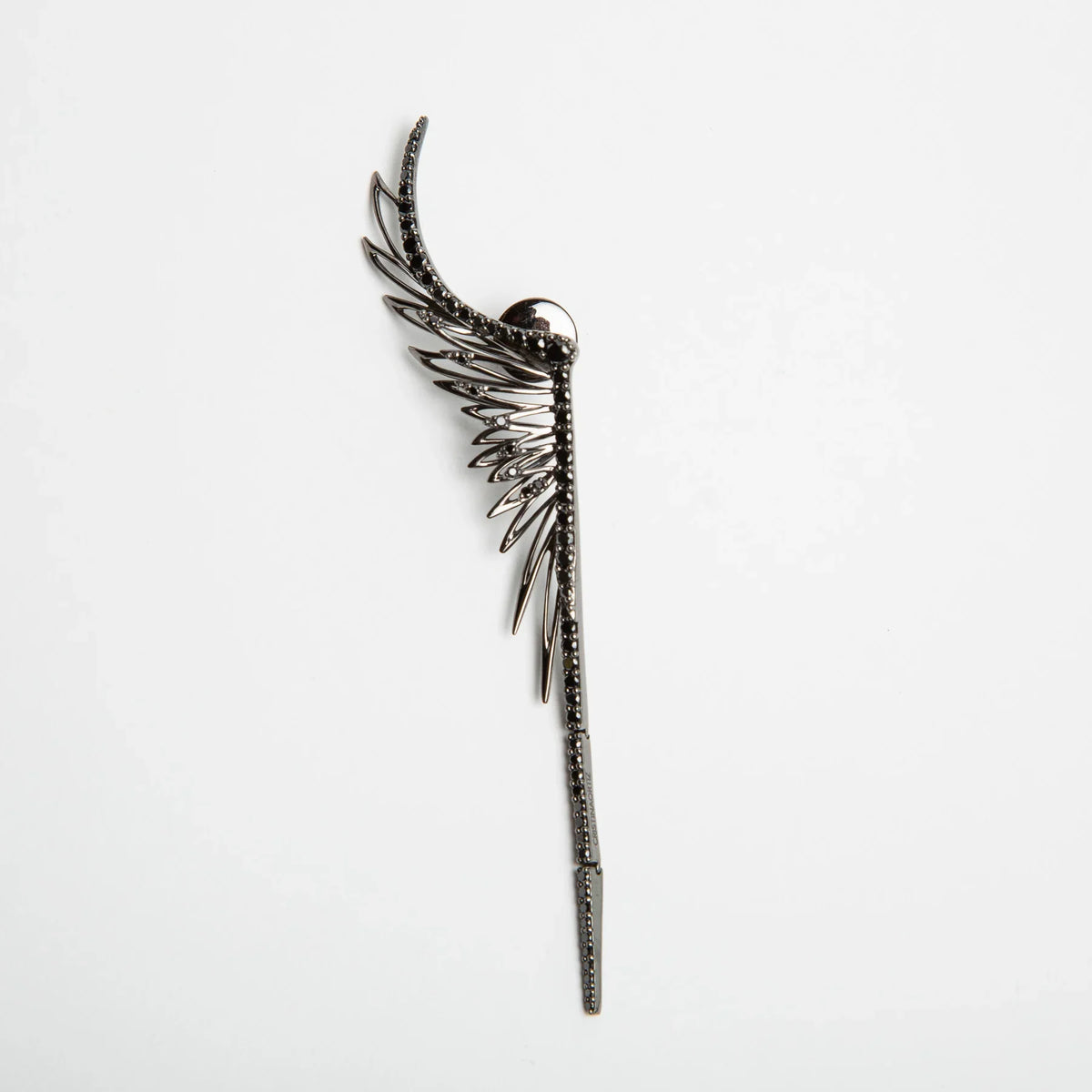 CRISTINA ORTIZ | BLACK DIAMOND WINGED STUD EARRING
