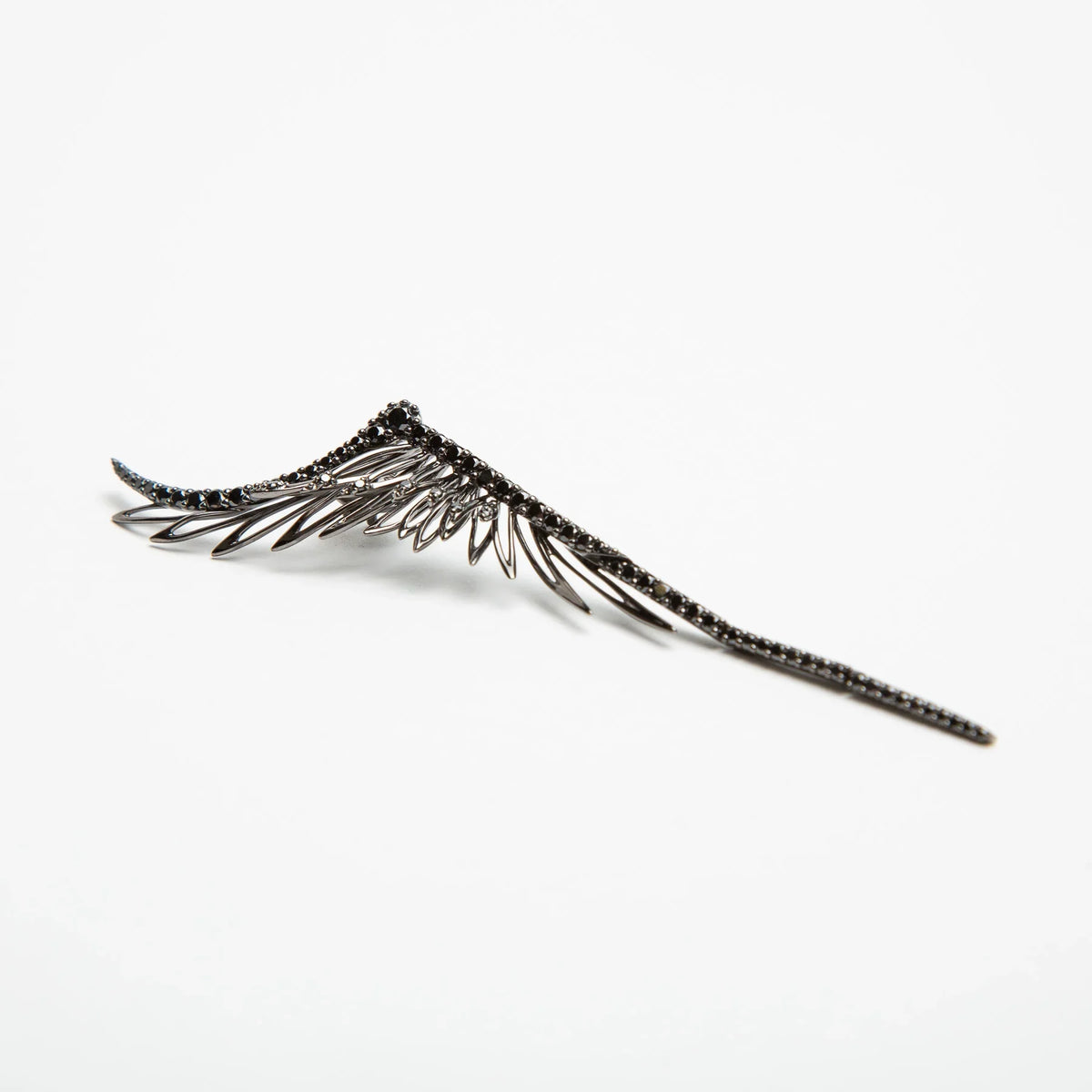 CRISTINA ORTIZ | BLACK DIAMOND WINGED STUD EARRING