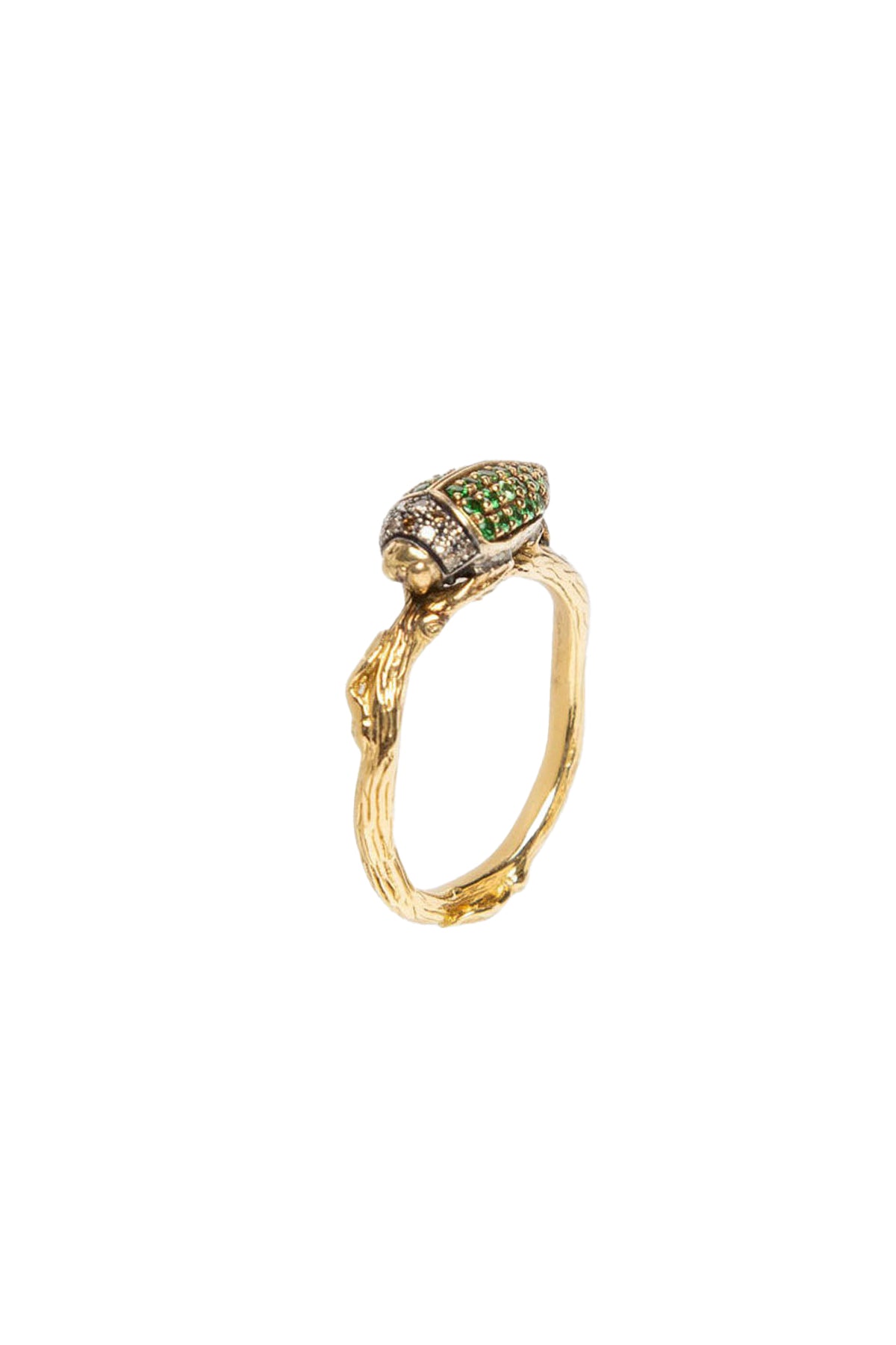 BIBI VAN DER VELDEN | GREEN SCARAB STACK RING