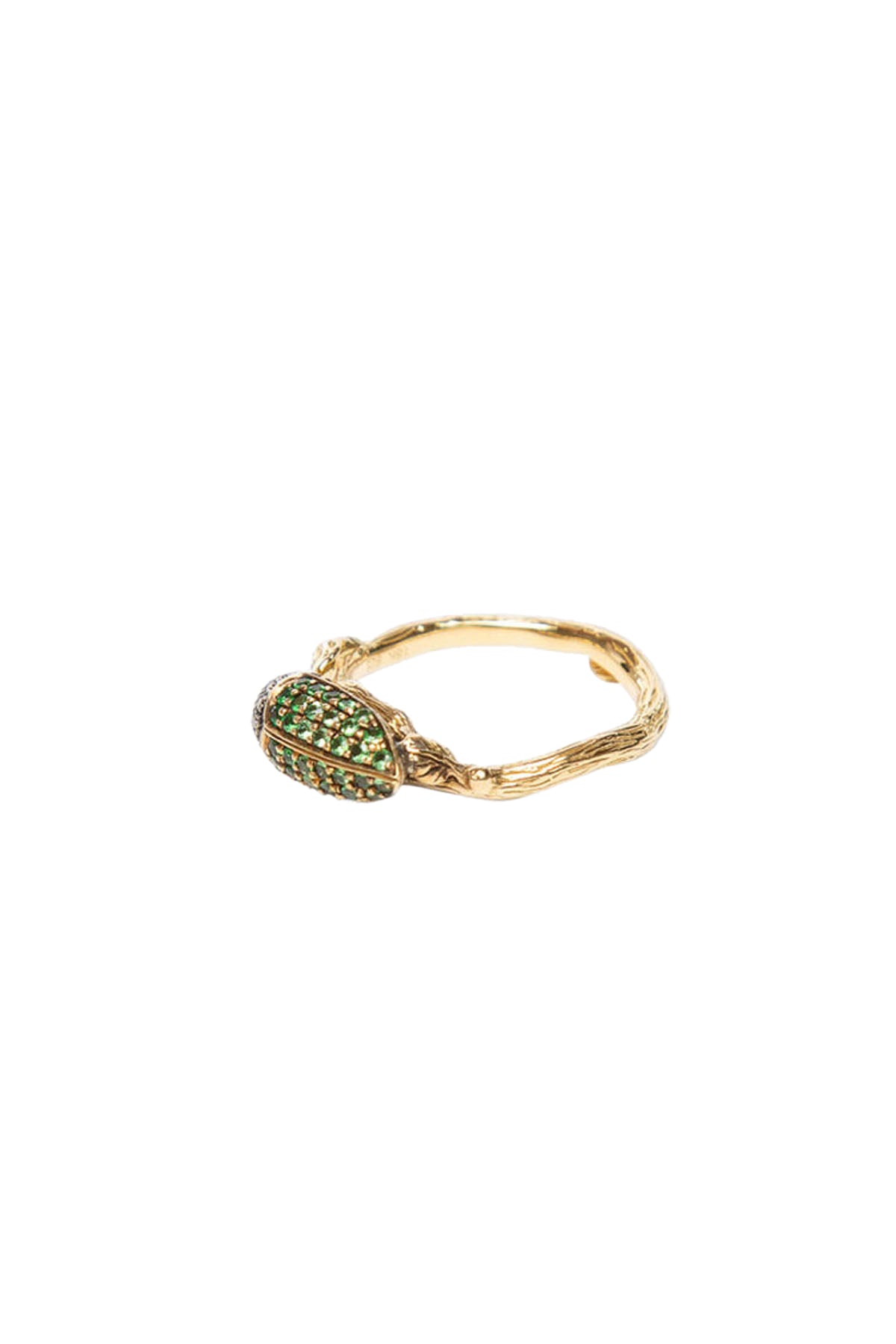 BIBI VAN DER VELDEN | GREEN SCARAB STACK RING
