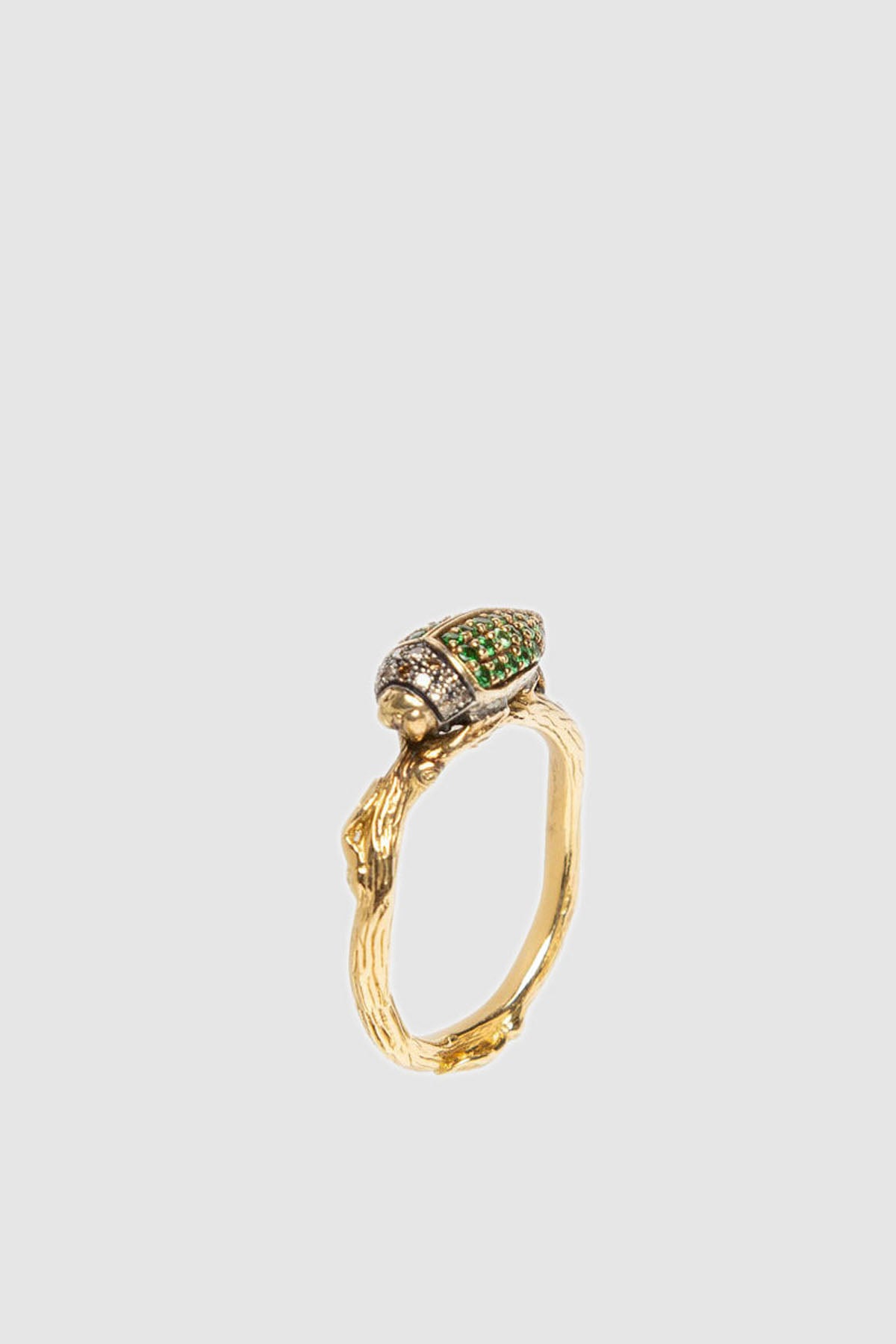 BIBI VAN DER VELDEN | GREEN SCARAB STACK RING