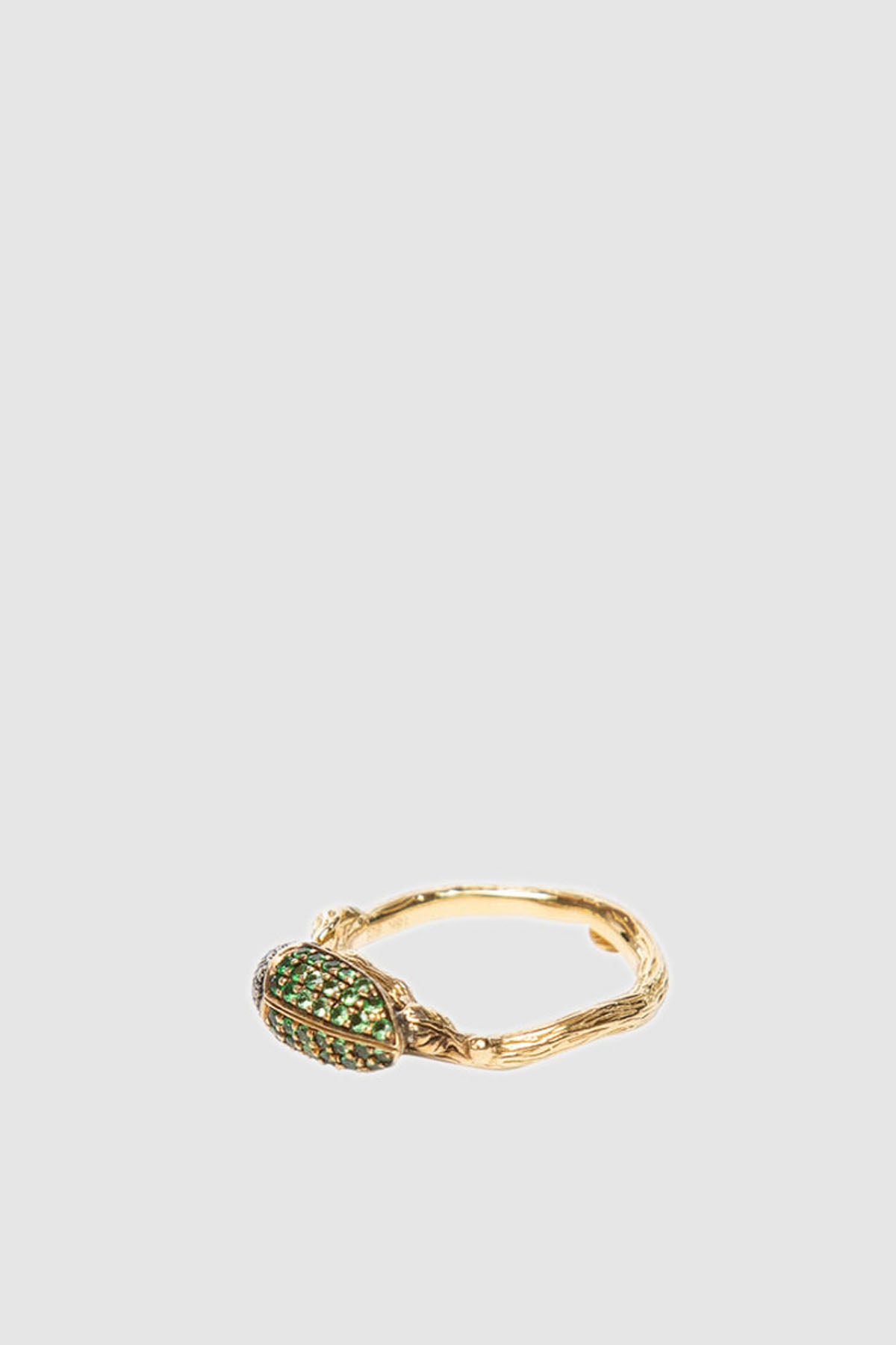 BIBI VAN DER VELDEN | GREEN SCARAB STACK RING