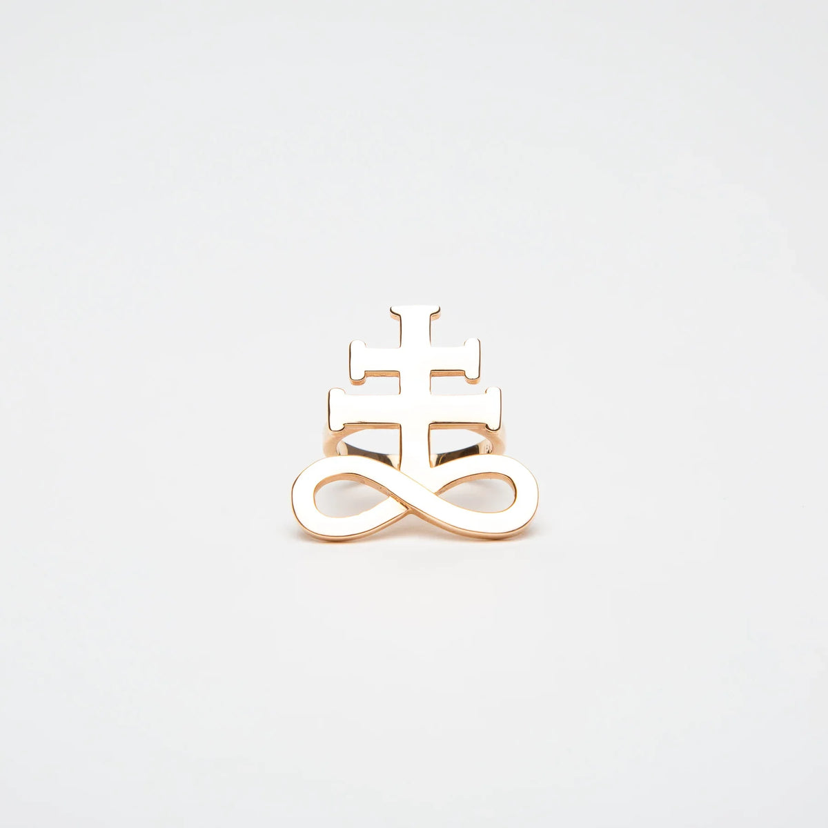 SARAH JANE WILDE | BLACK STAR UPSIDE DOWN CROSS RING