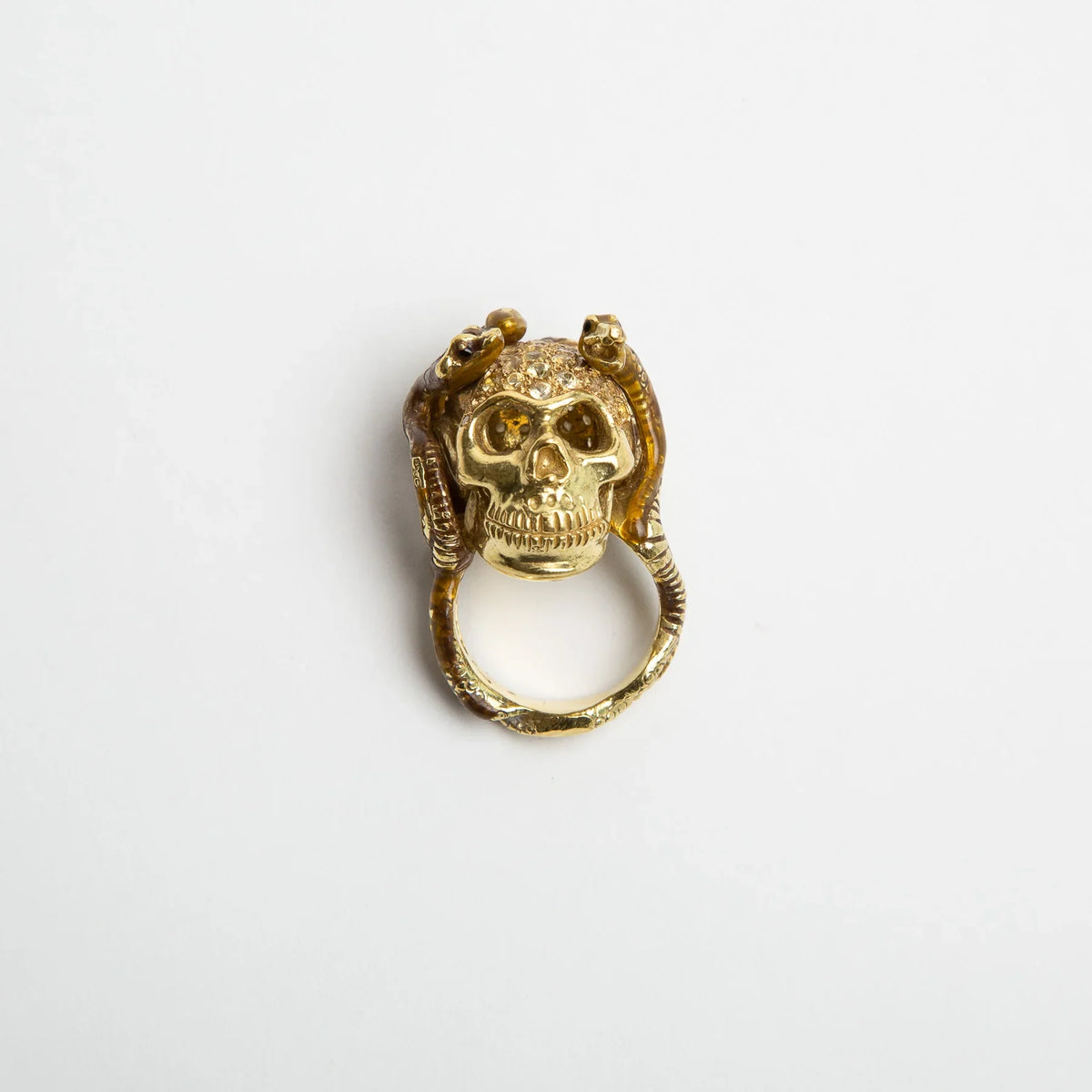 DELFINA DELETTREZ | YELLOW SAPPHIRE SKULL & SNAKES RING