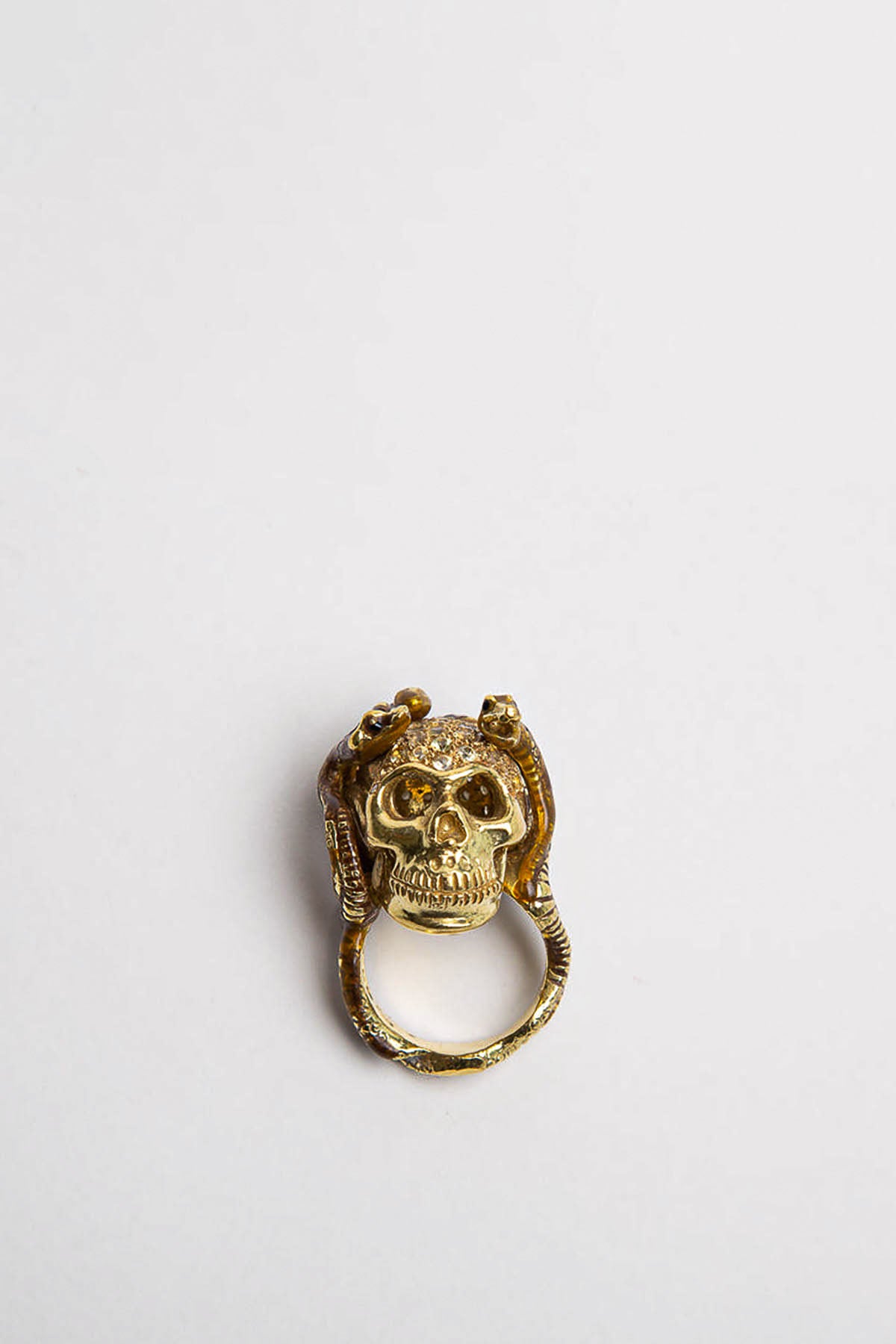 DELFINA DELETTREZ | YELLOW SAPPHIRE SKULL & SNAKES RING