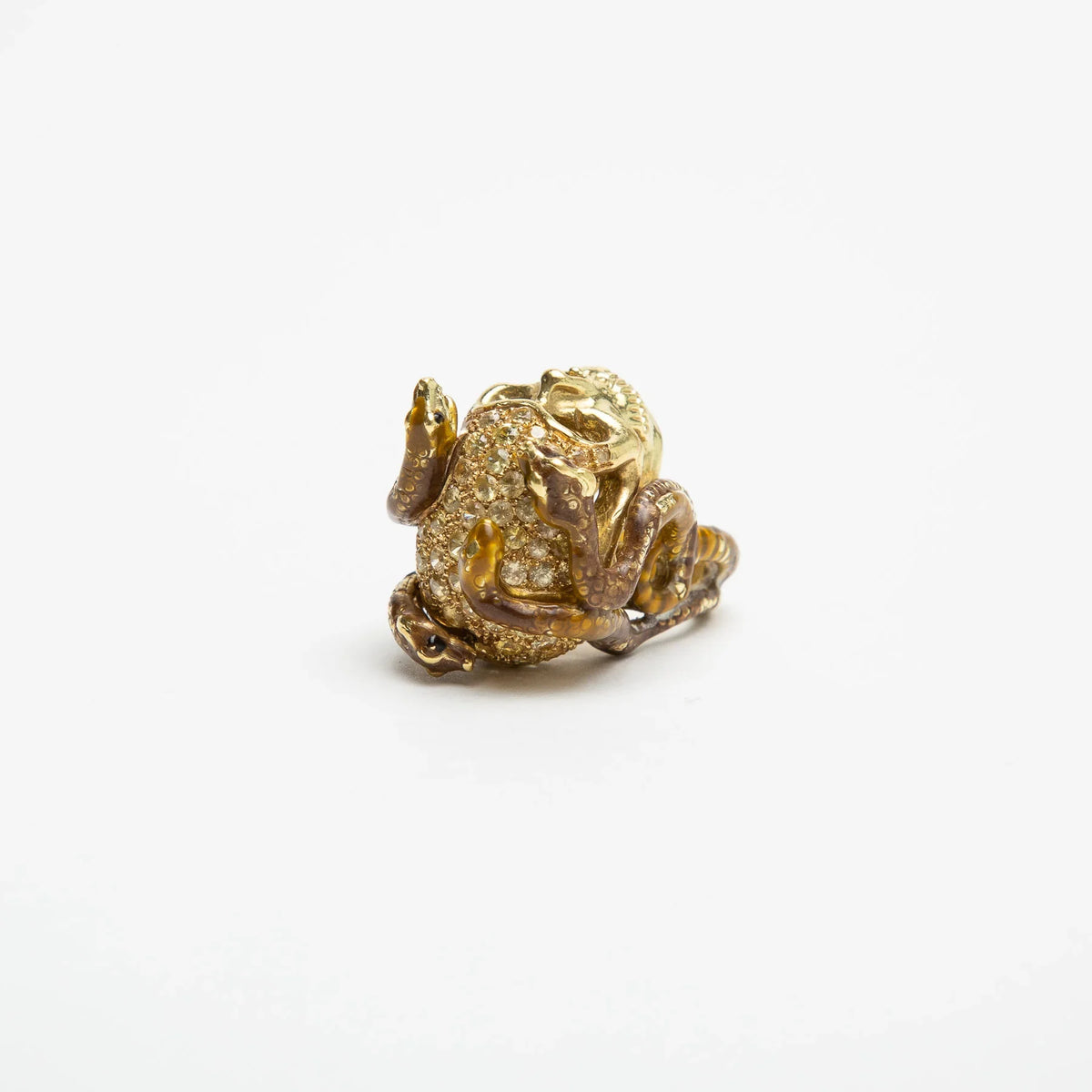 DELFINA DELETTREZ | YELLOW SAPPHIRE SKULL & SNAKES RING