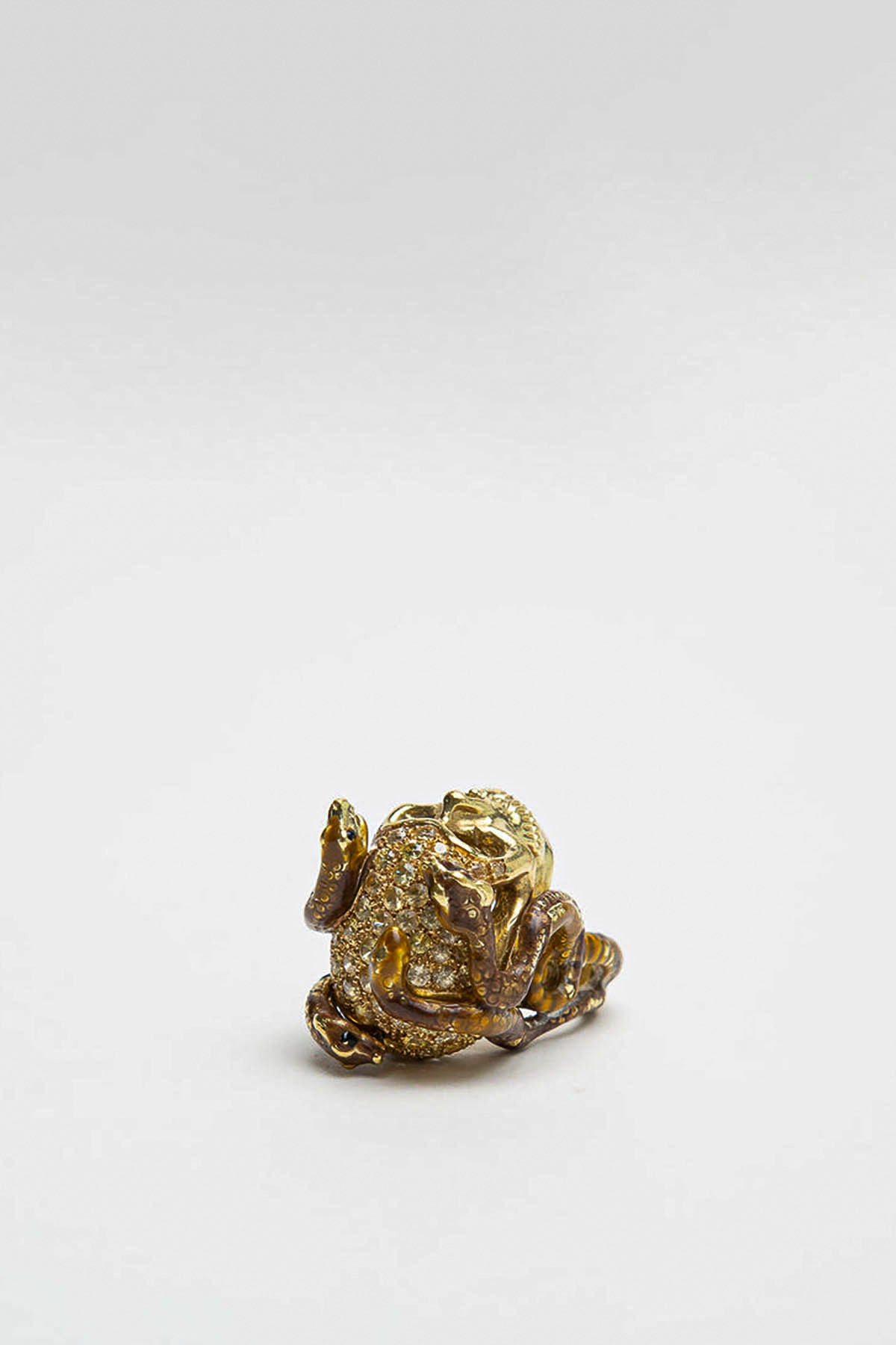 DELFINA DELETTREZ | YELLOW SAPPHIRE SKULL & SNAKES RING