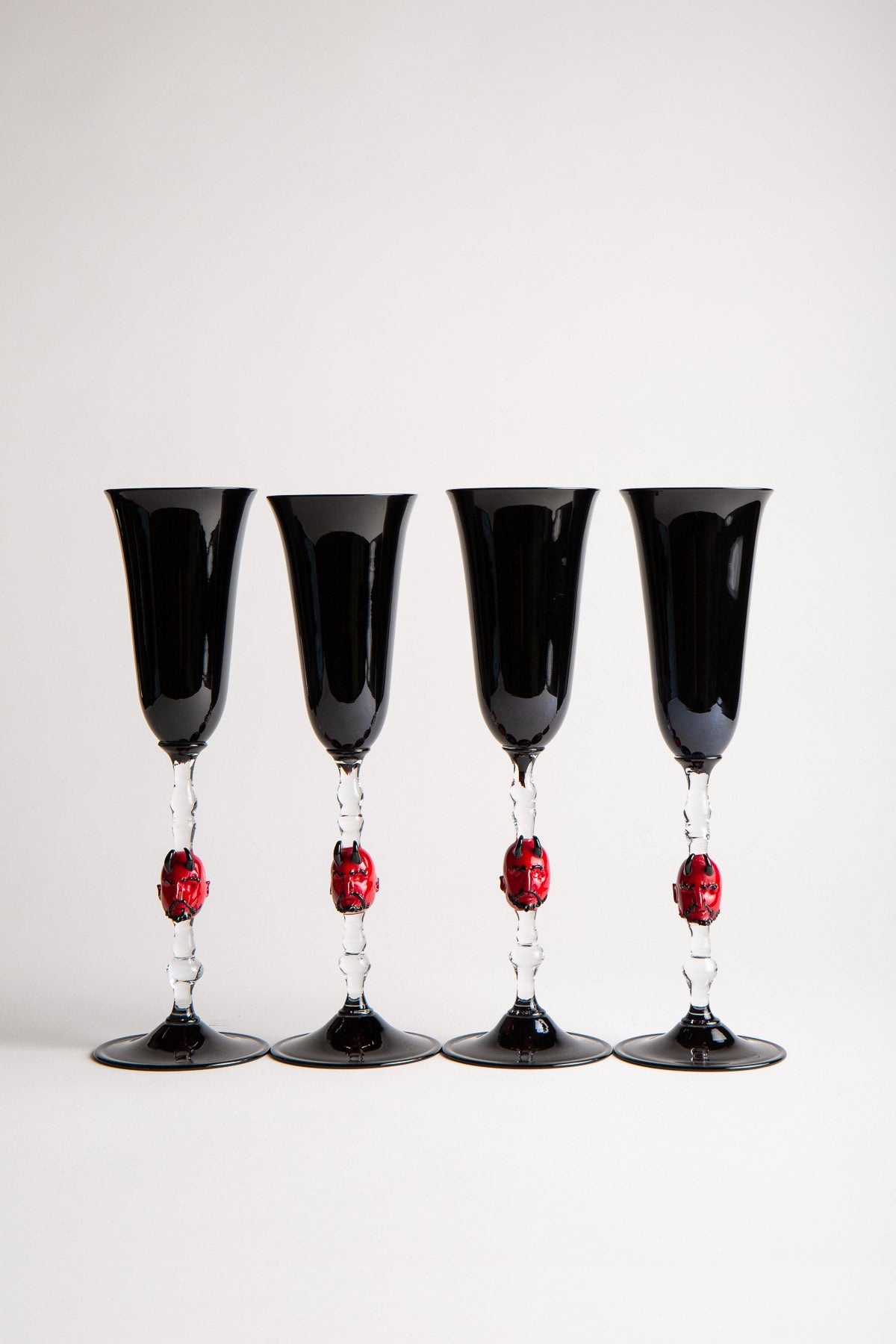 MAXFIELD PRIVATE COLLECTION | SET OF 4 DEVIL CHAMPAGNE GLASSES - MAXFIELD LA