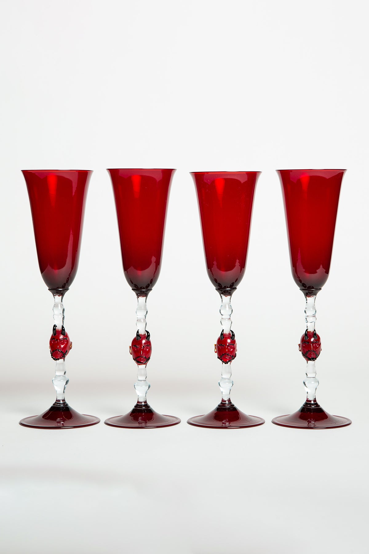 MAXFIELD PRIVATE COLLECTION | SET OF 4 DEVIL CHAMPAGNE GLASSES