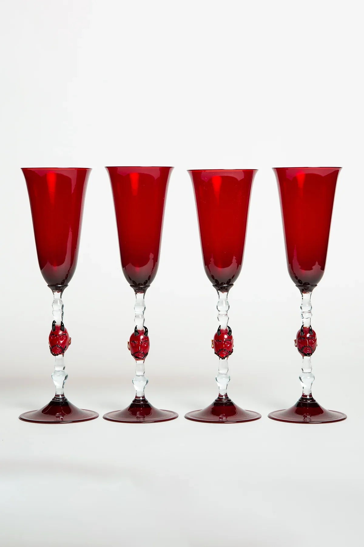 MAXFIELD PRIVATE COLLECTION | SET OF 4 DEVIL CHAMPAGNE GLASSES