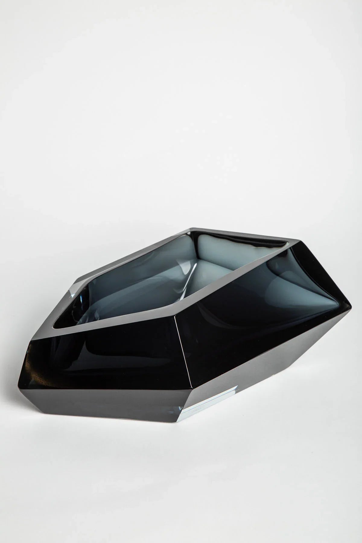 MAXFIELD PRIVATE COLLECTION | LARGE PURHO MURANO BLACK GLASS BOWL
