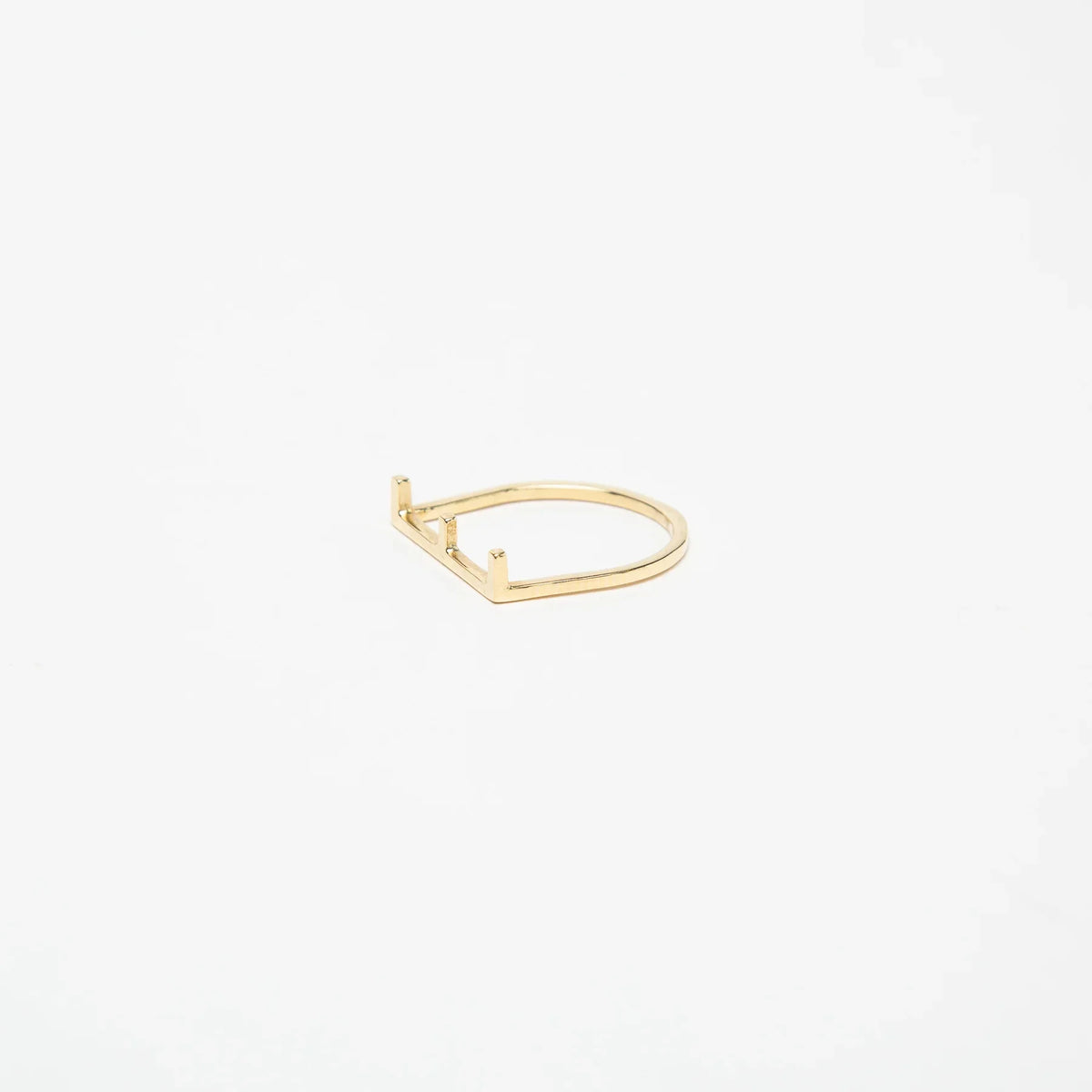 KWIT | 14K YELLOW GOLD LETTER E RING