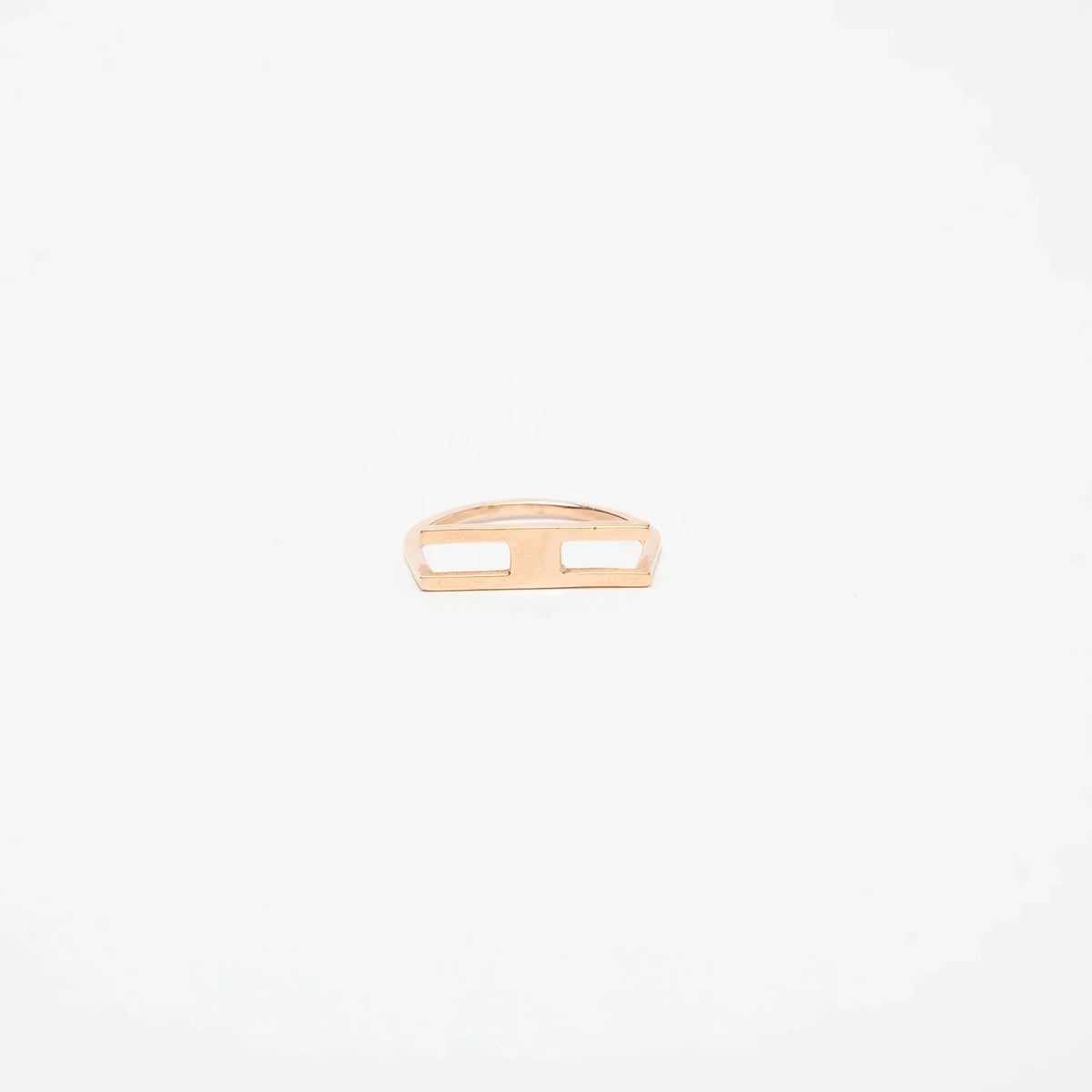 KWIT | 14K ROSE GOLD LETTER H RING