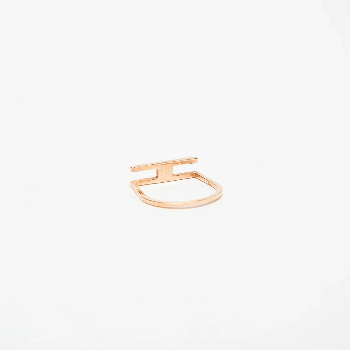 KWIT | 14K ROSE GOLD LETTER H RING