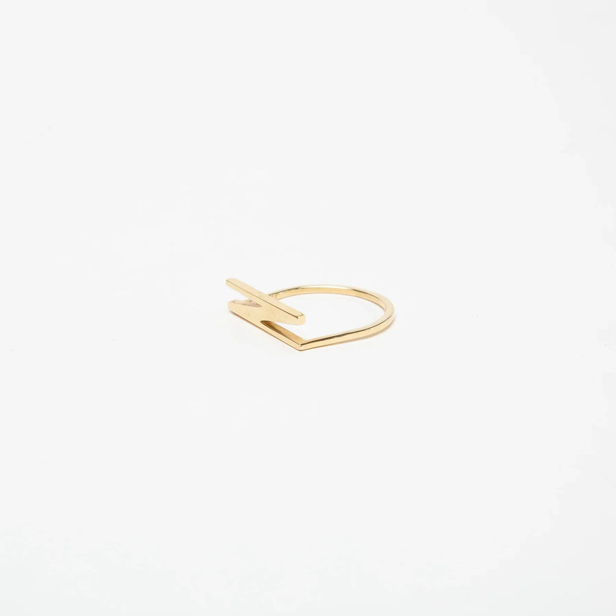 KWIT | 14K YELLOW GOLD LETTER N RING