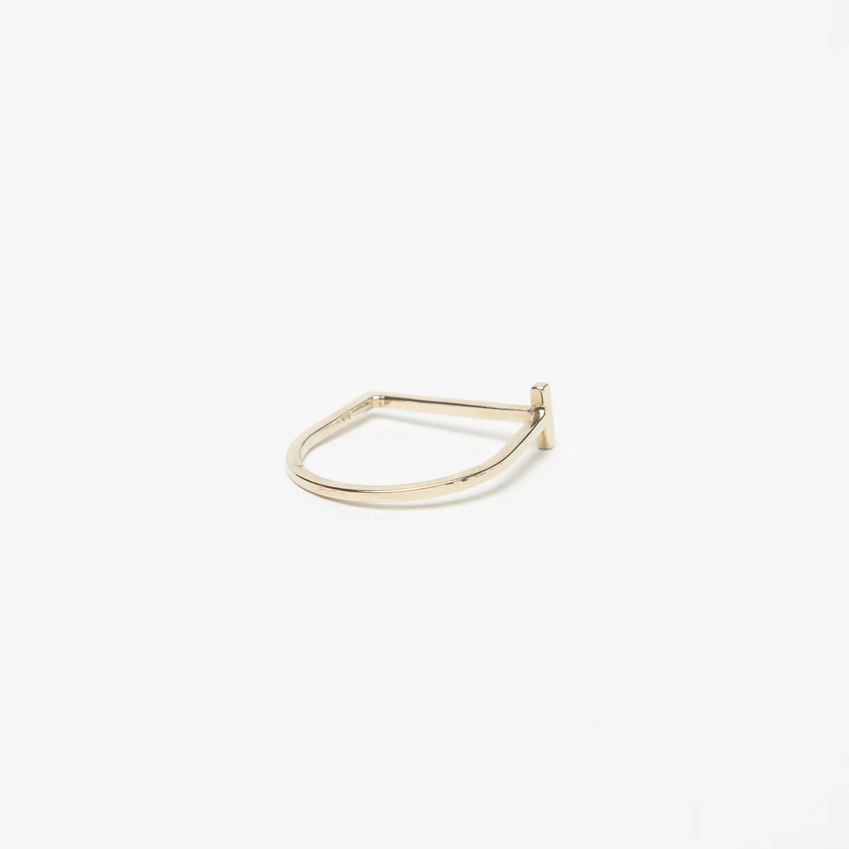 KWIT | 14K WHITE GOLD LETTER T RING