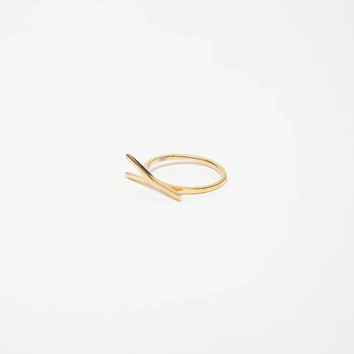 KWIT | 14K GOLD LETTER Y RING