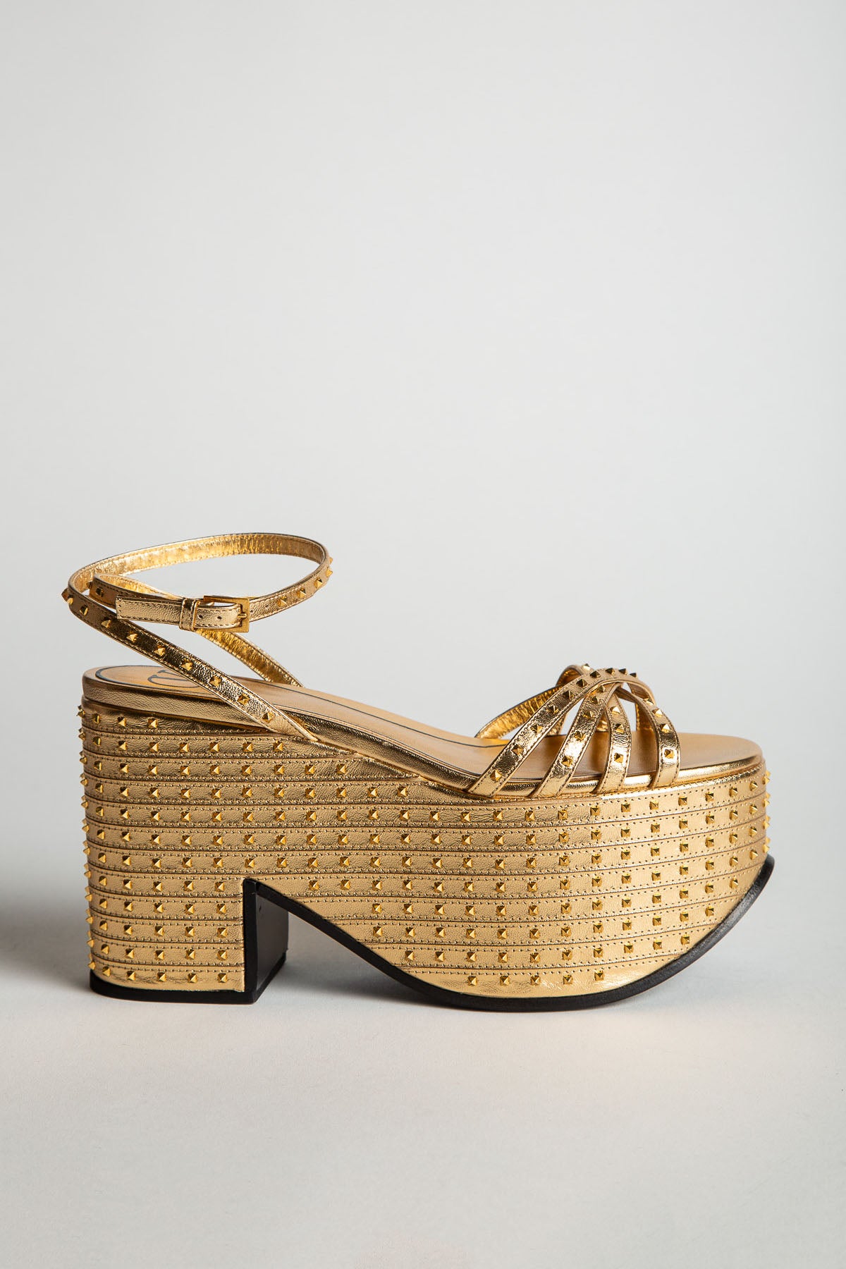 VALENTINO GARAVANI | MICRO STUD PLATFORM WEDGE SANDALS