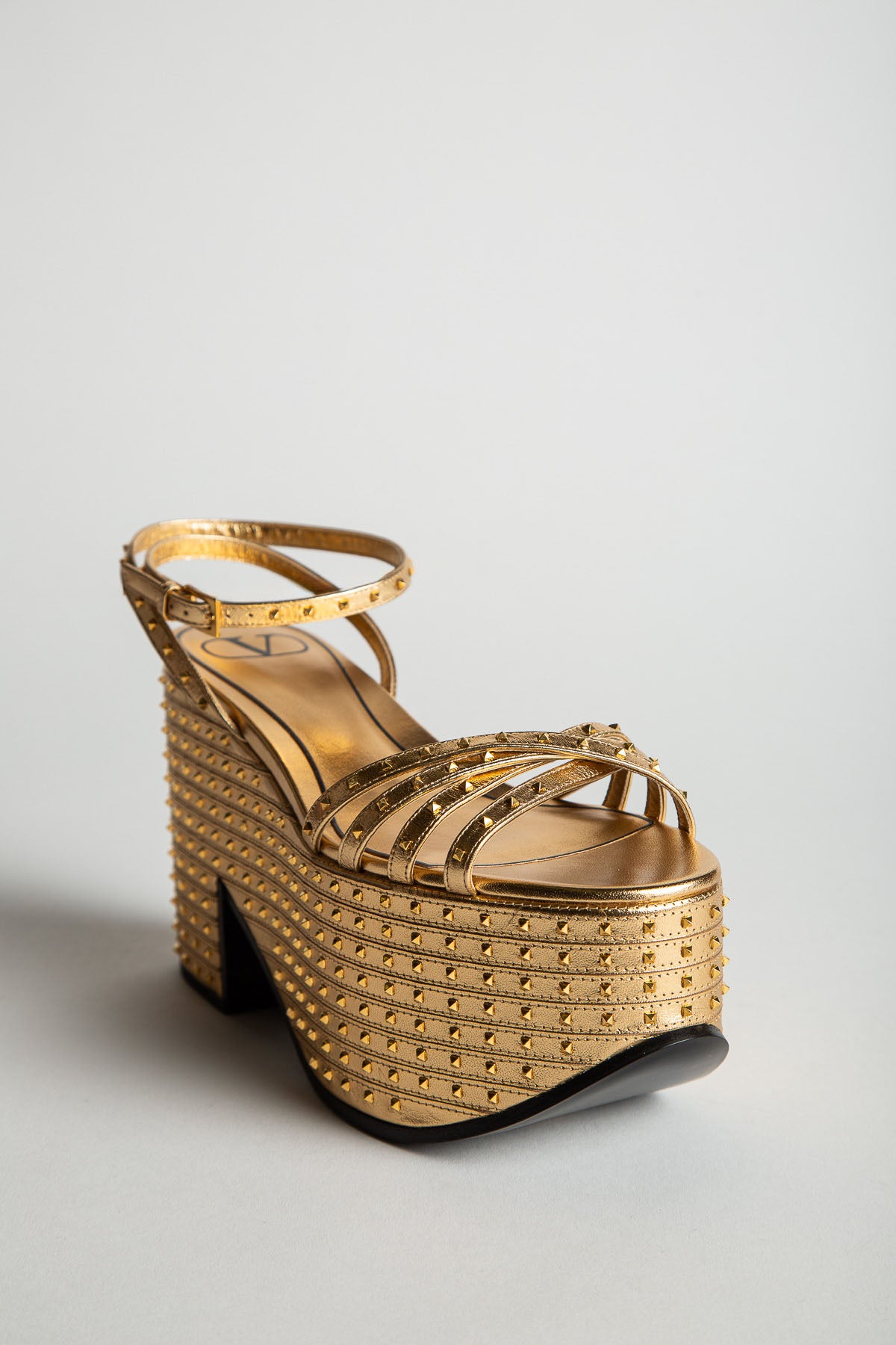 VALENTINO GARAVANI | MICRO STUD PLATFORM WEDGE SANDALS