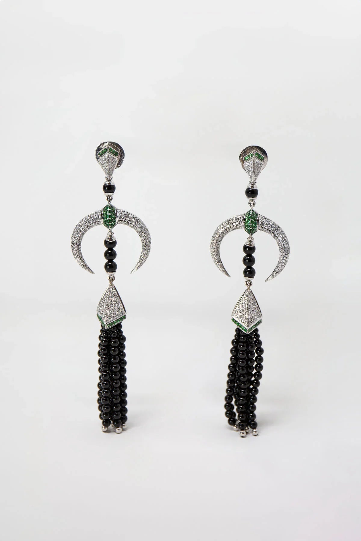 SHAUN LEANE | DIAMOND CRESCENT BEAD DROP EARRINGS