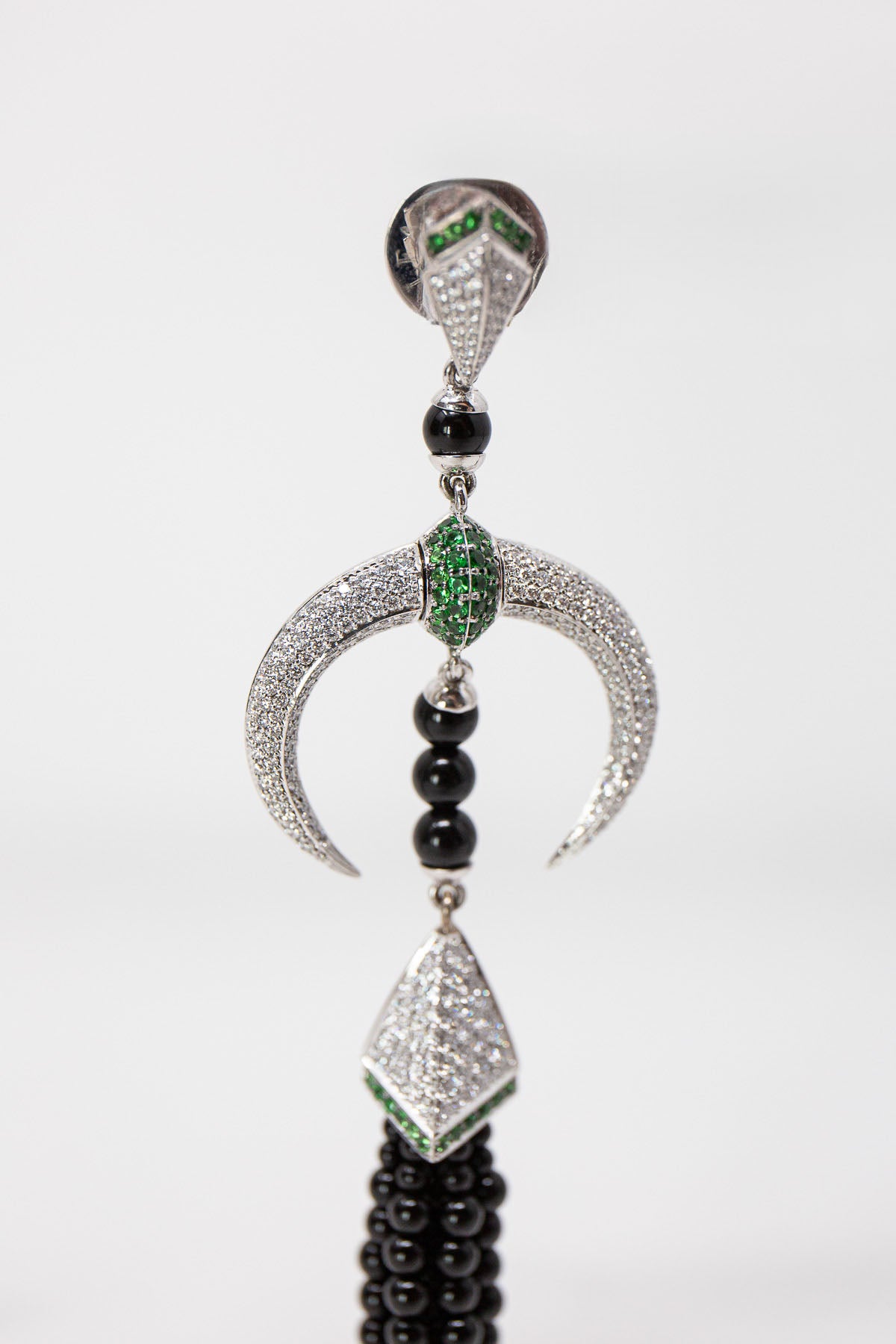 SHAUN LEANE | DIAMOND CRESCENT BEAD DROP EARRINGS