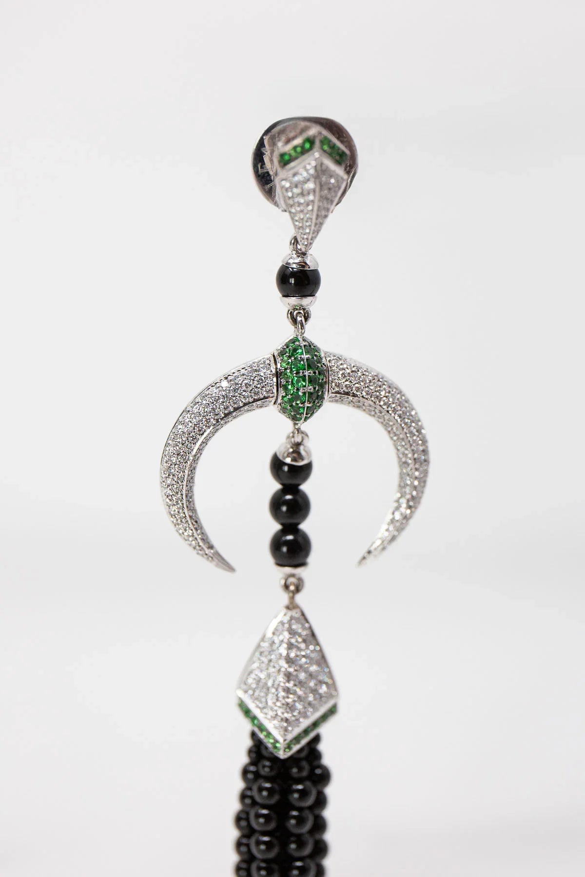 SHAUN LEANE | DIAMOND CRESCENT BEAD DROP EARRINGS