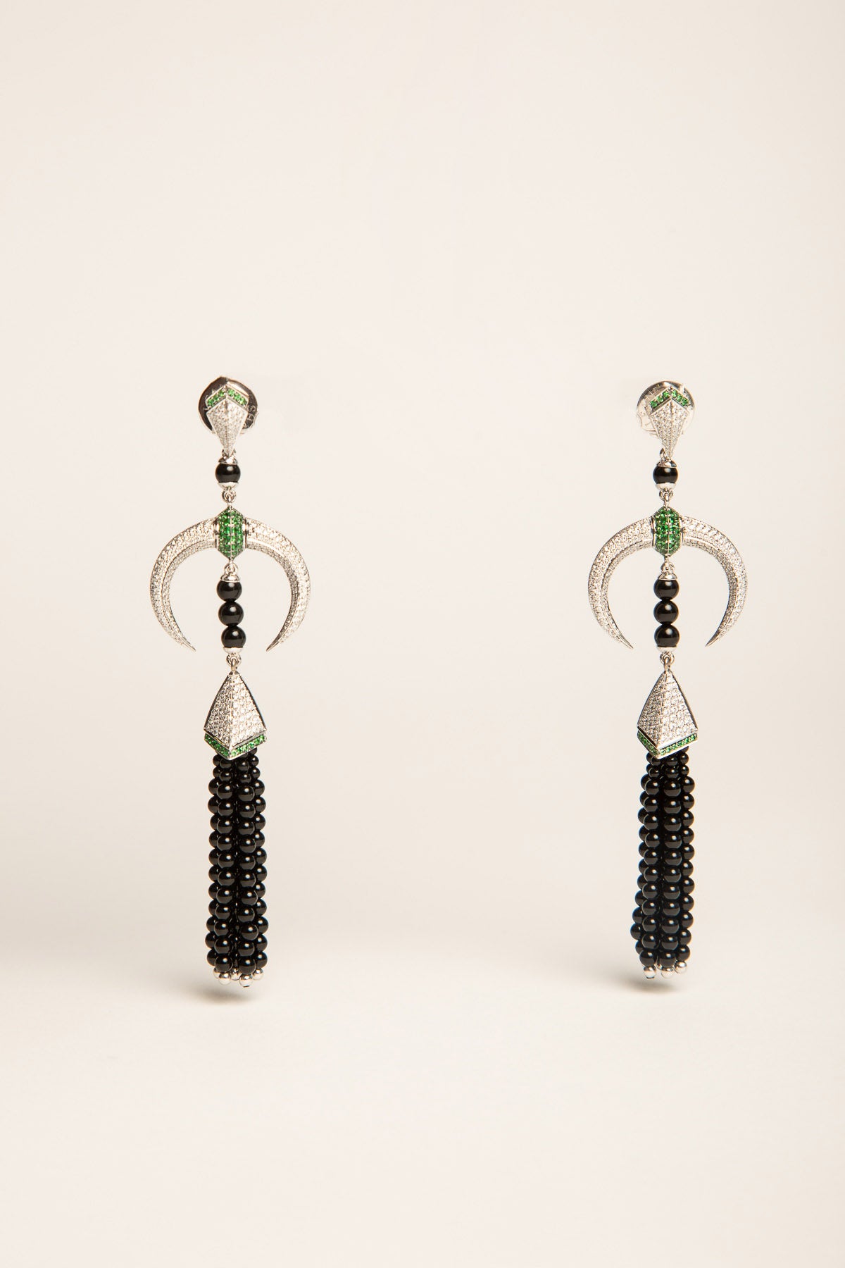 SHAUN LEANE | DIAMOND CRESCENT BEAD DROP EARRINGS