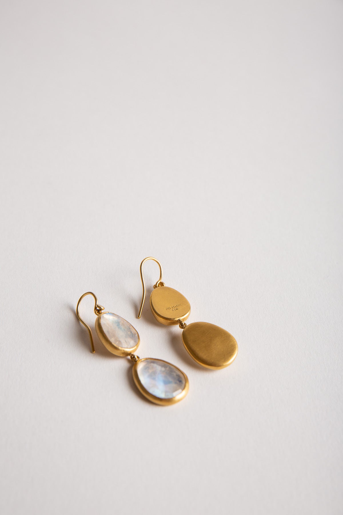 ELI HALILI | 22K DOUBLE DROP MOONSTONE EARRINGS