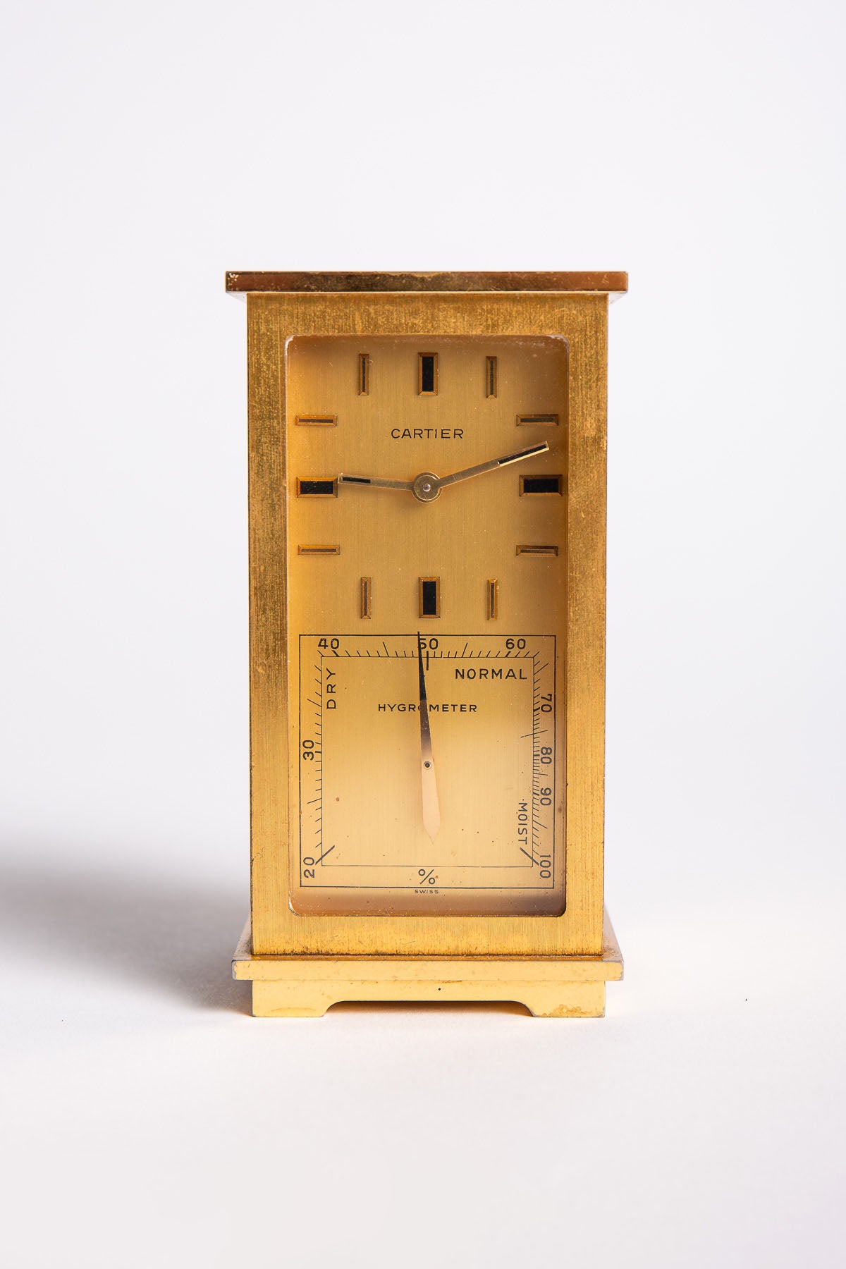 CARTIER | VINTAGE GILT BRASS DESK CLOCK - MAXFIELD LA
