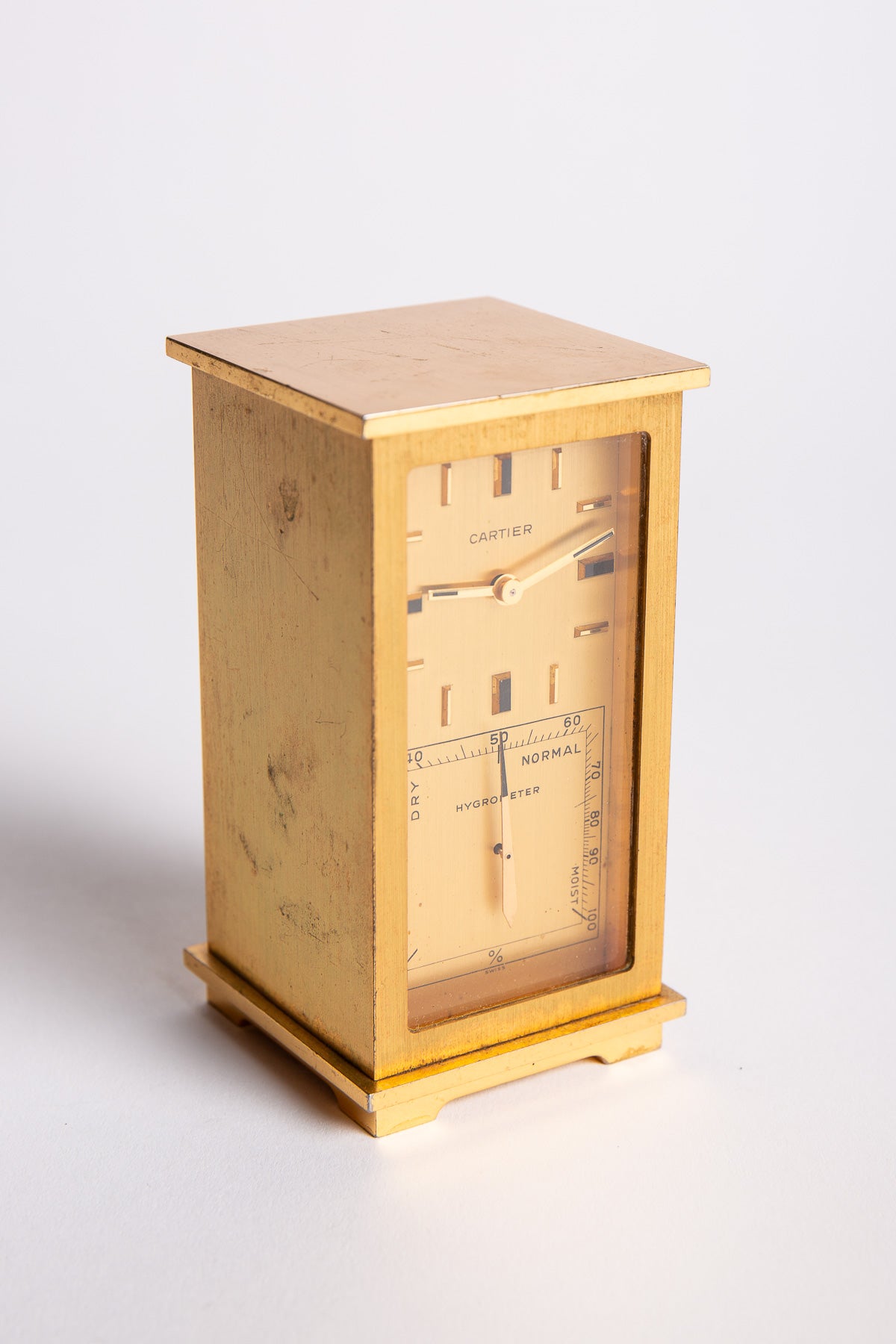 CARTIER | VINTAGE GILT BRASS DESK CLOCK - MAXFIELD LA