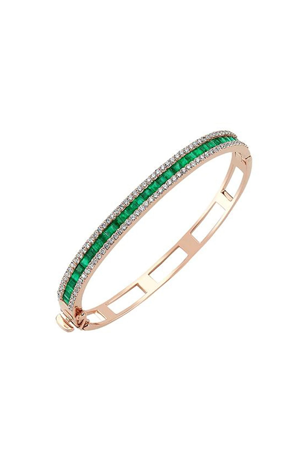 BEE GODDESS | MONDRIAN DIAMOND & EMERALD BRACELET - MAXFIELD LA