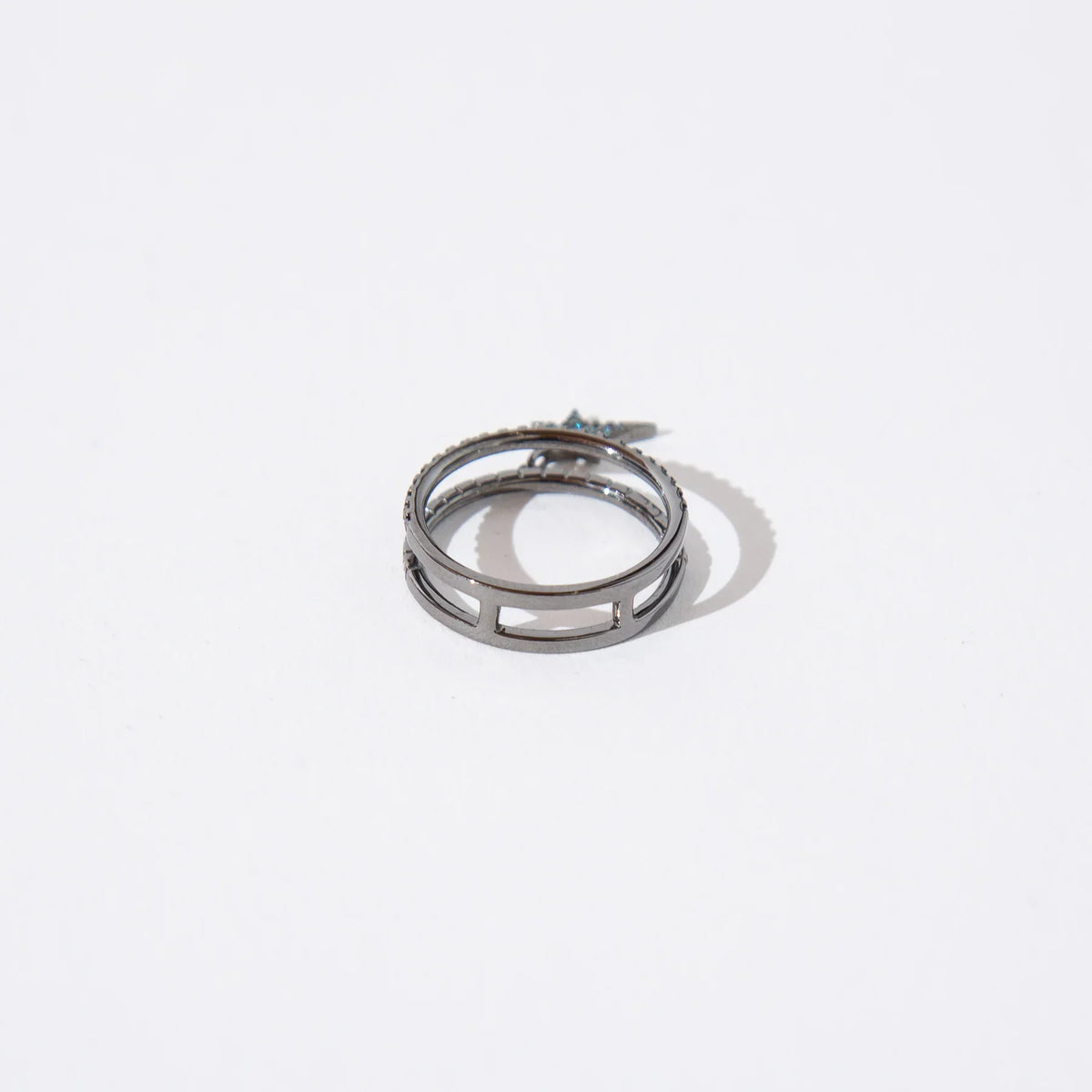 DIANE KORDAS | BLUE DIAMOND DOUBLE COSMOS STAR CHARM RING