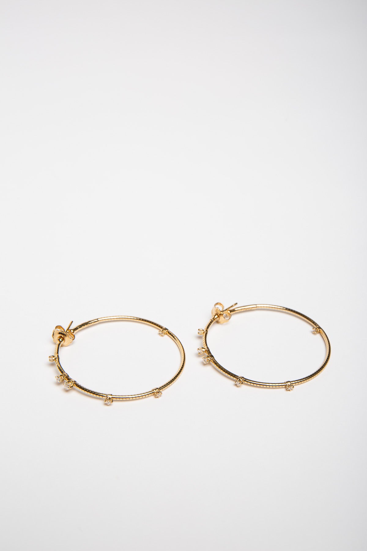 MATTIA CIELO | YELLOW GOLD DIAMOND HOOP EARRINGS - MAXFIELD LA