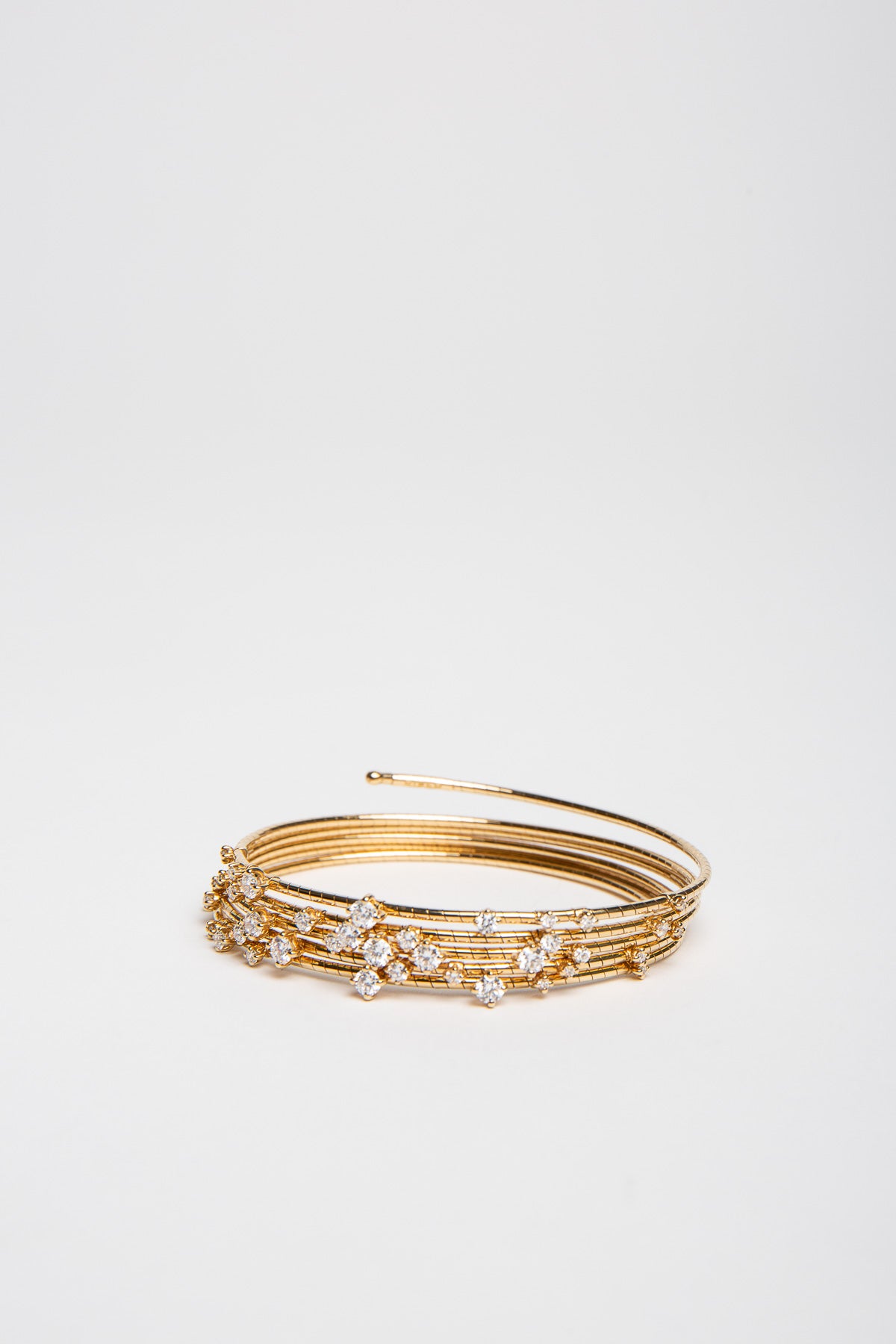 MATTIA CIELO | 5 ROW YELLOW GOLD DIAMOND SPIRAL BRACELET