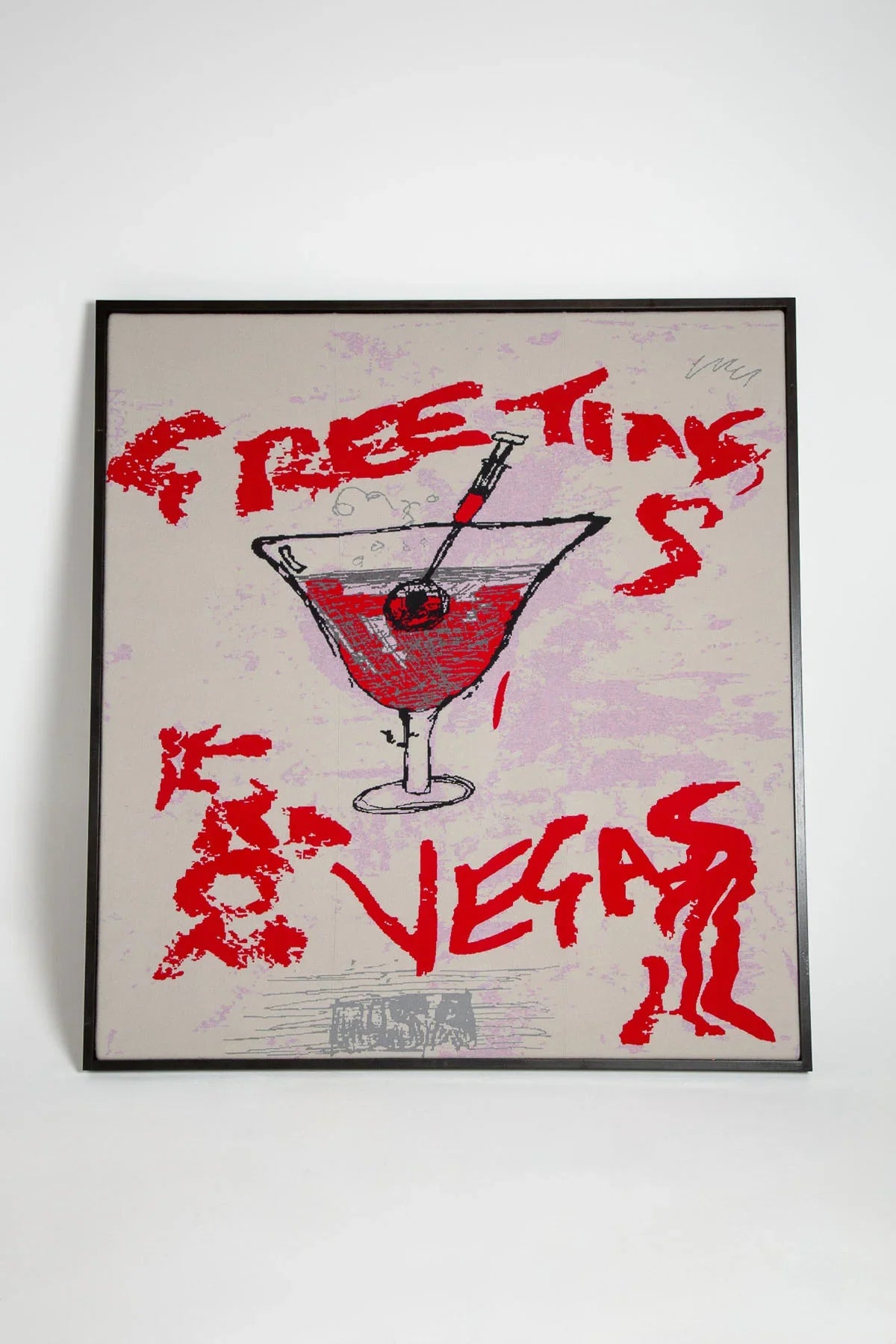 FRENCKENBERGER | SHANE MACGOWAN "GREETINGS FROM VEGAS" CASHMERE BLANKET, FRAMED