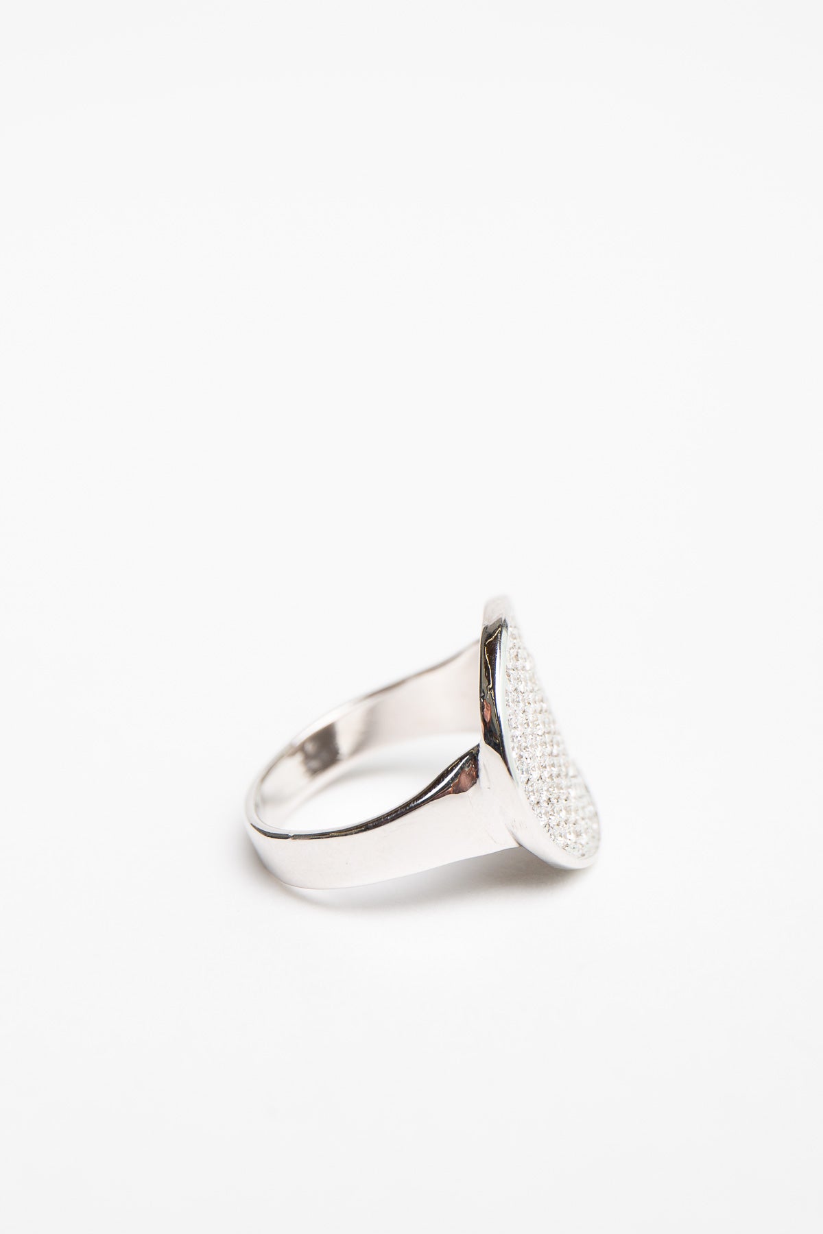 MAUD JEWELRY | 18K WHITE GOLD DIAMOND COIN RING - MAXFIELD LA