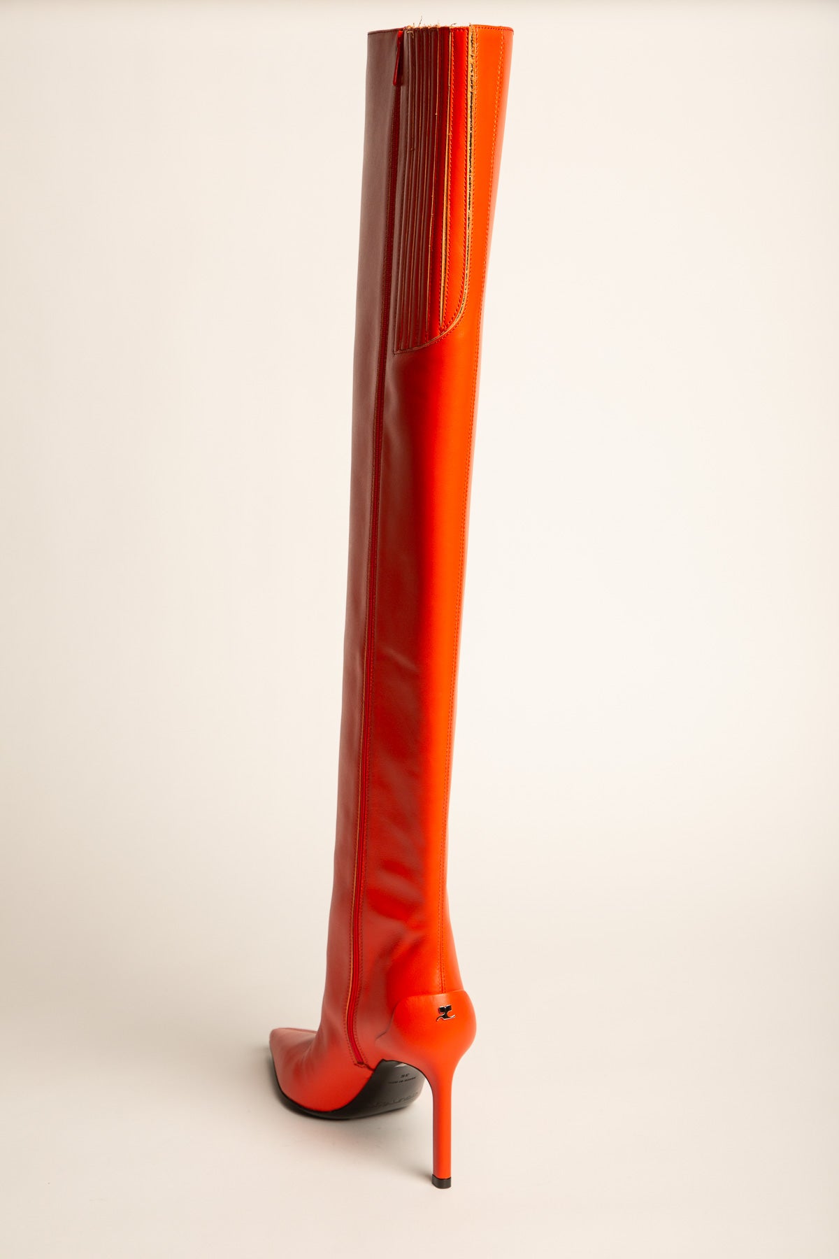 COURRÈGES | SHARP LEATHER HIGH HEELED BOOTS