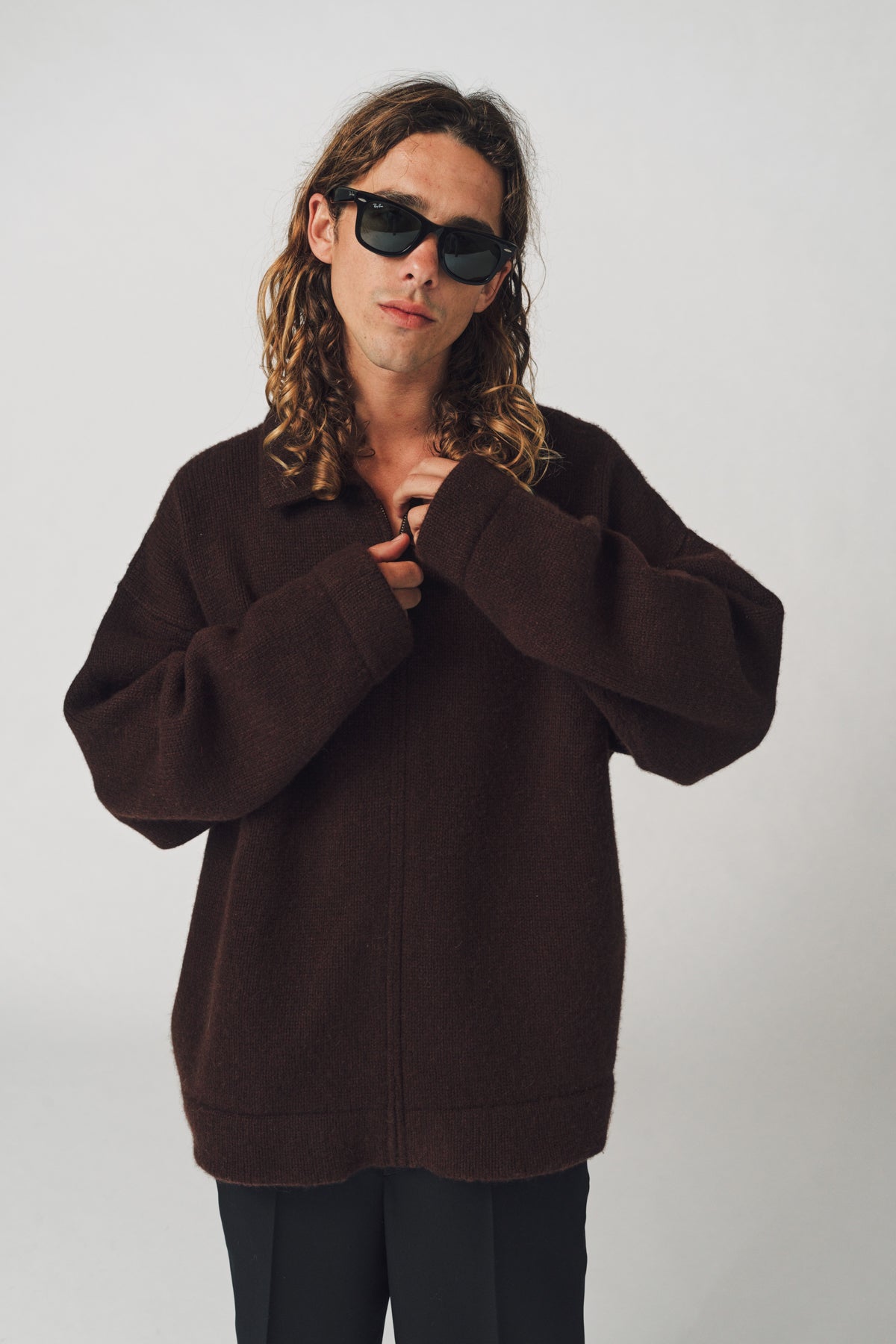 The Elder Statesman コットンフリースジャケット THE ELDER STATESMAN | PLAIT ZIP JACKET
