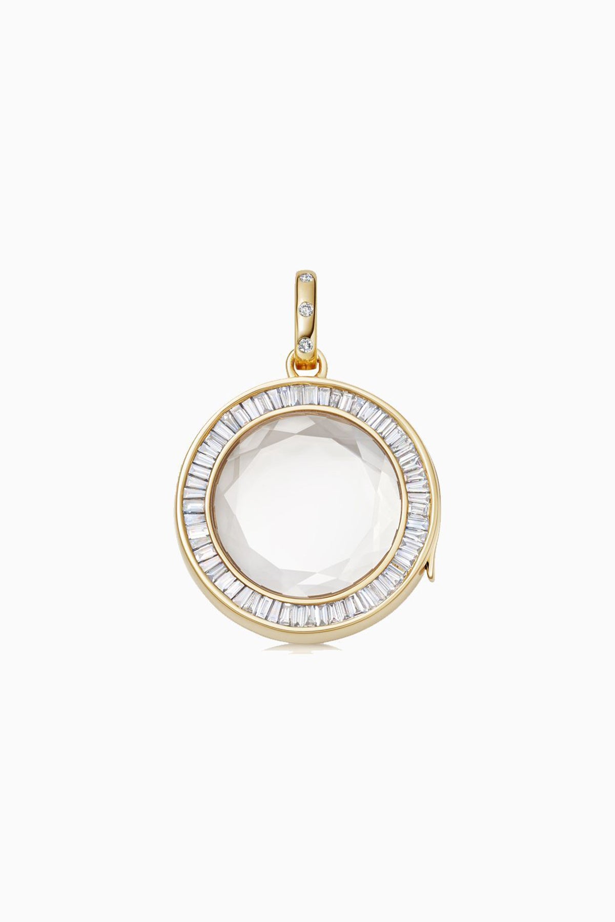 LOQUET LONDON | DIAMOND BAGUETTE ORB LOCKET