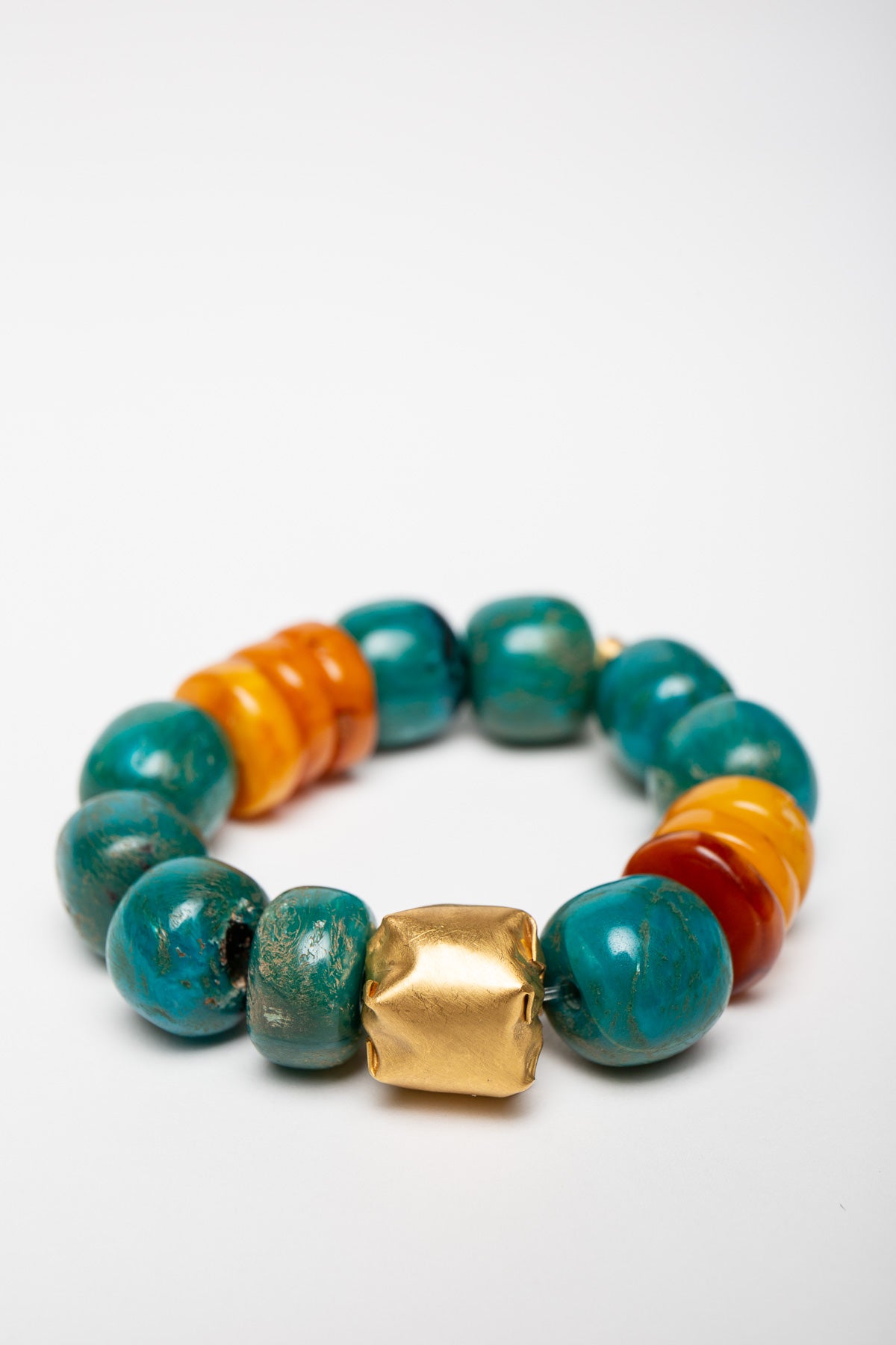 ELI HALILI | 22K CHALCEDONY AND AMBER BEAD BRACELET